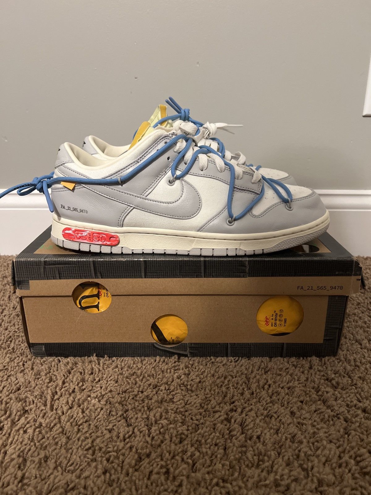 Nike Off White x Nike Dunk Low Lot 05 Size 11 Size US 11 / EU 44 - 4 Thumbnail
