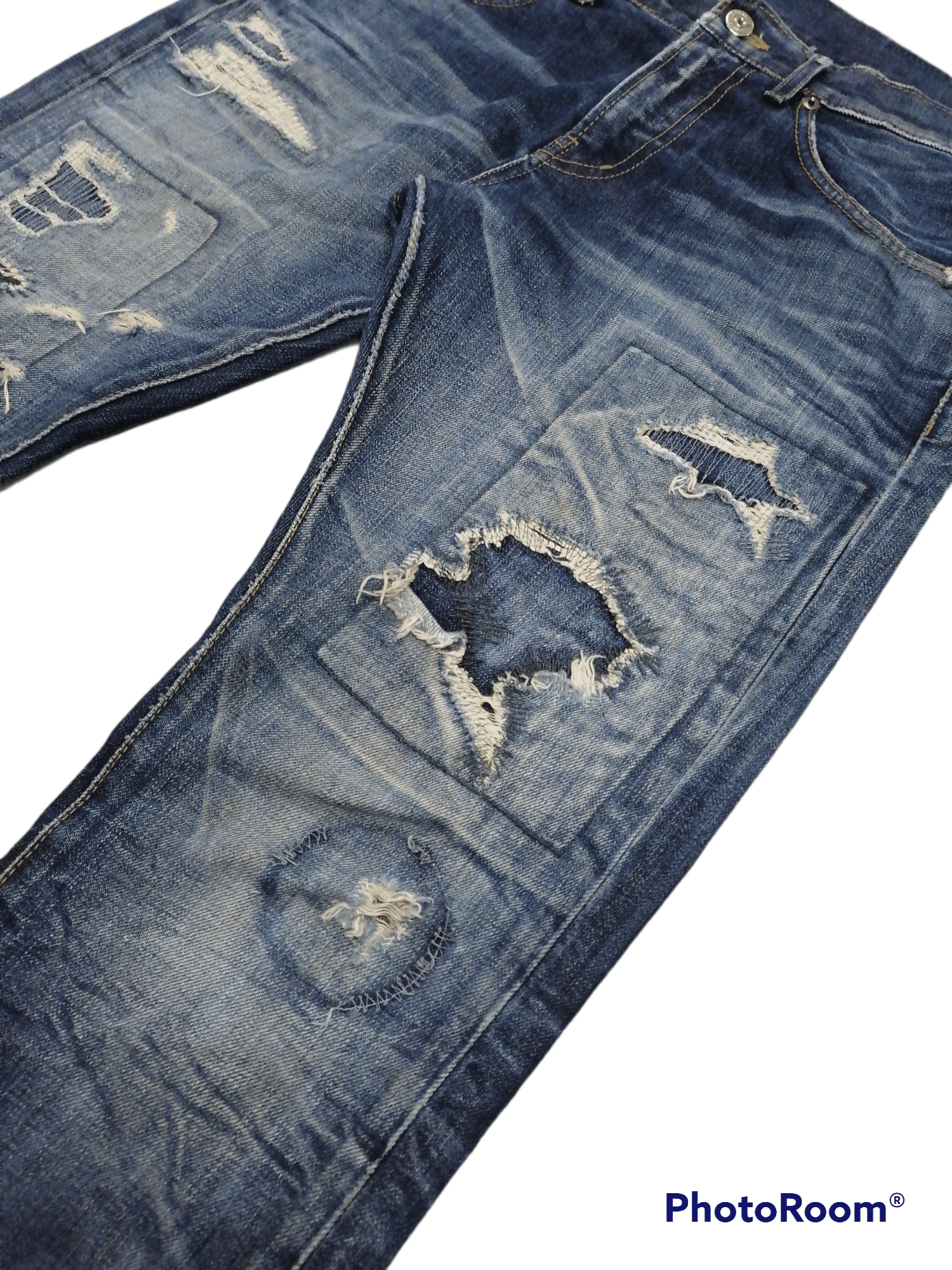Japanese Brand Chiriboy Patchwork Boro Denim Pants🔥KAPITAL Inspired Size US 33 - 3 Thumbnail