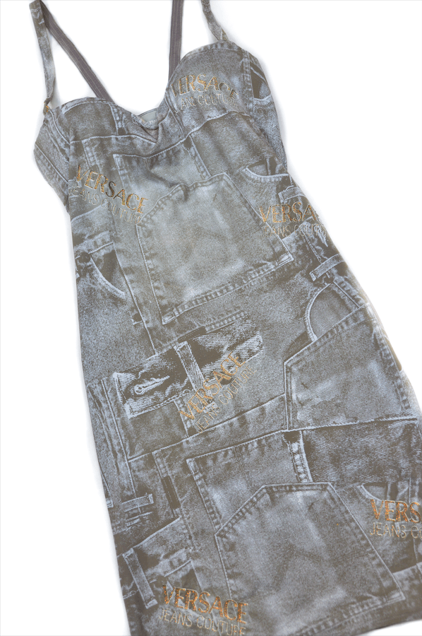 Versace ICONIC VERSACE DRESS PRINTED "DENIM" Size S / US 4 / IT 40 - 4 Thumbnail