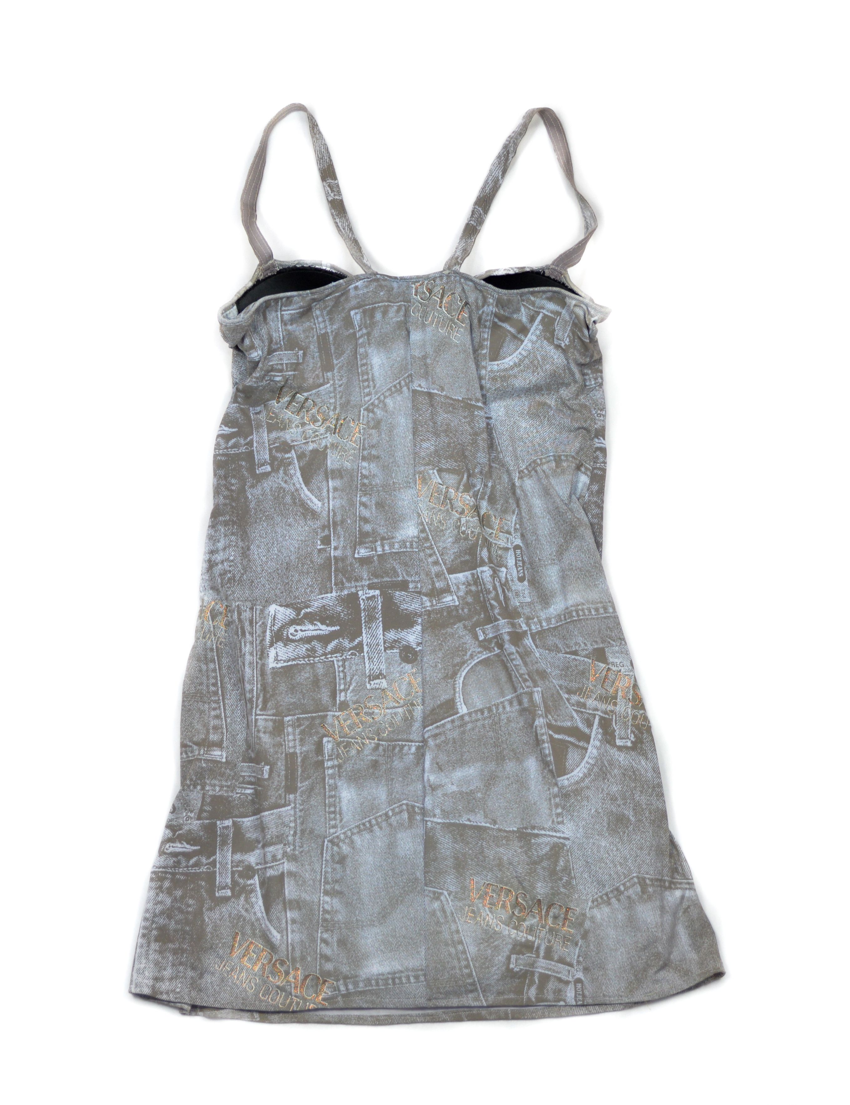 Versace ICONIC VERSACE DRESS PRINTED "DENIM" Size S / US 4 / IT 40 - 5 Thumbnail