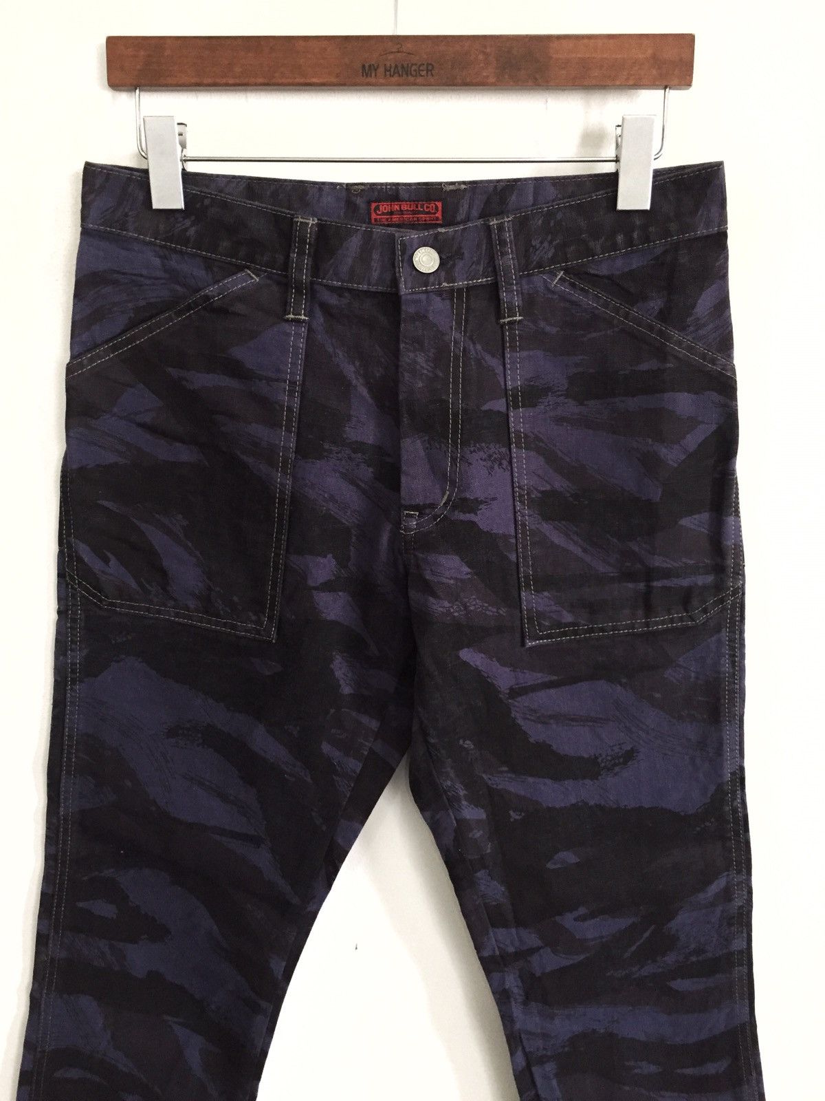 Japanese Brand Johnbull 🇯🇵 Military Camouflage Slim Fit Denim Size US 30 / EU 46 - 3 Thumbnail