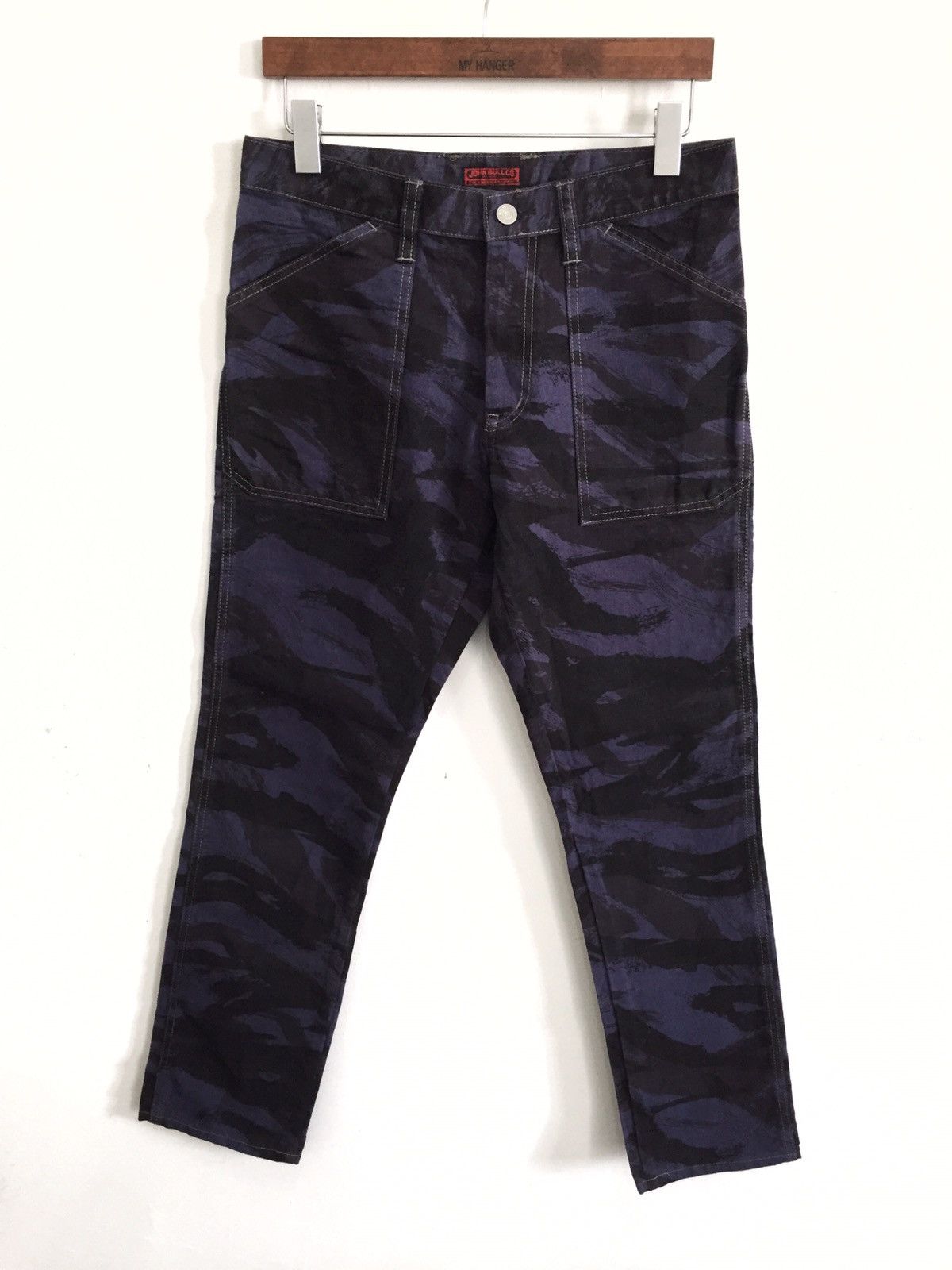 Japanese Brand Johnbull 🇯🇵 Military Camouflage Slim Fit Denim Size US 30 / EU 46 - 1 Thumbnail