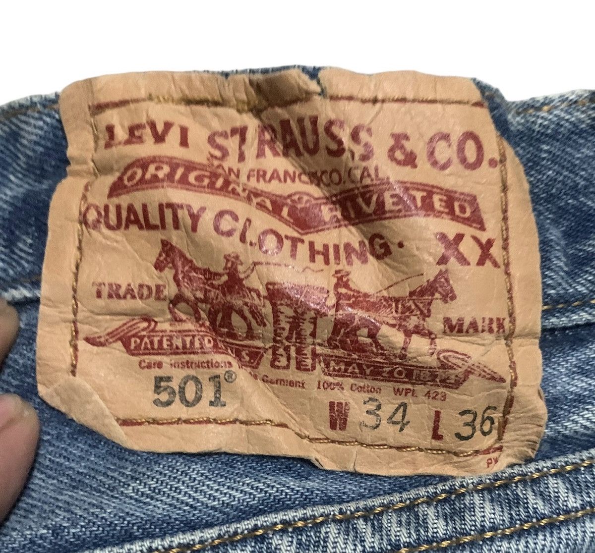 Levi's Vintage 90s Levis 501 Straight Leg Faded Blue Jeans Size US 34 / EU 50 - 7 Thumbnail