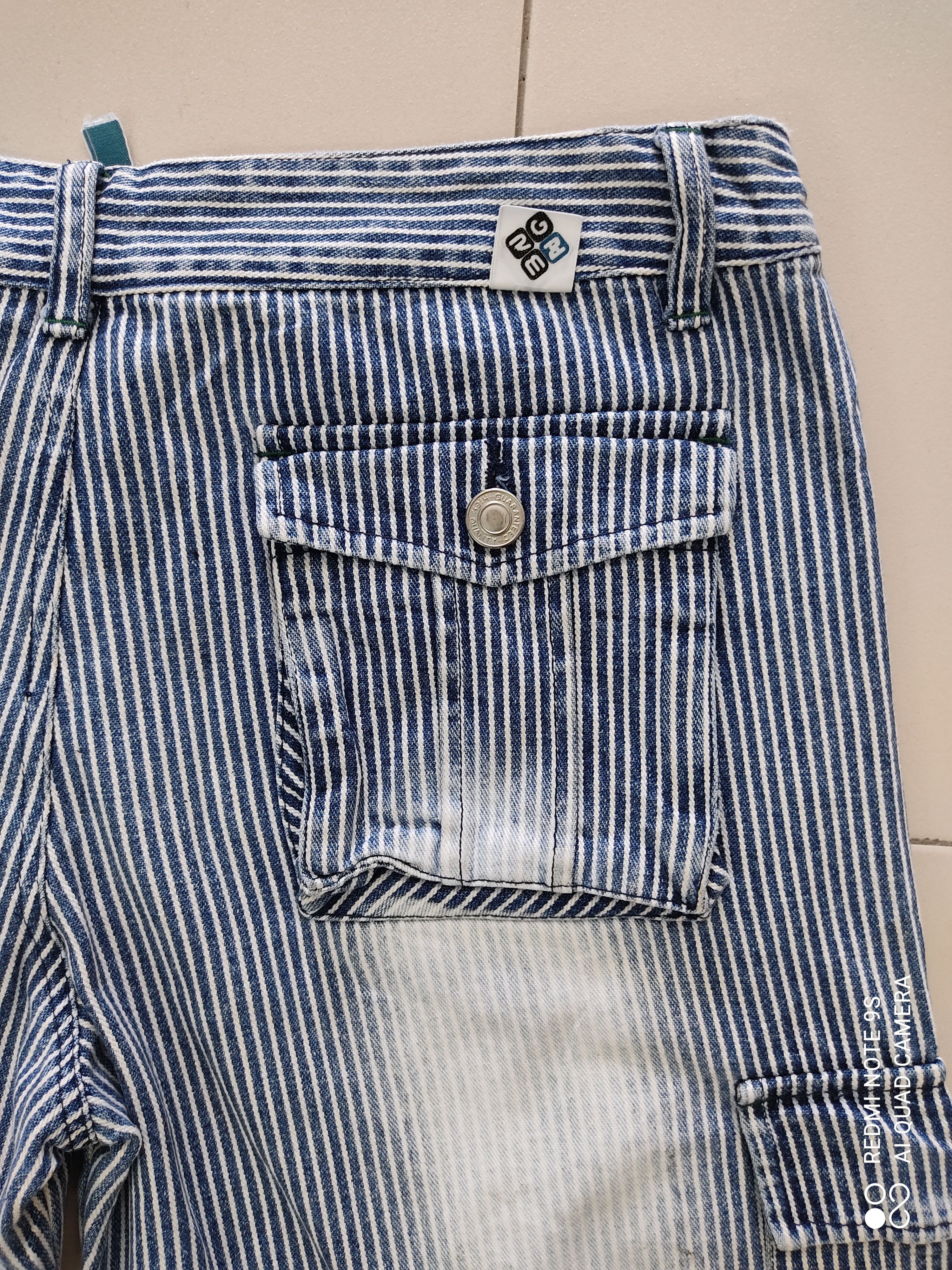 Japanese Brand Blue Stripe Multipocket Utility Cargo Pants Size US 31 - 15 Thumbnail