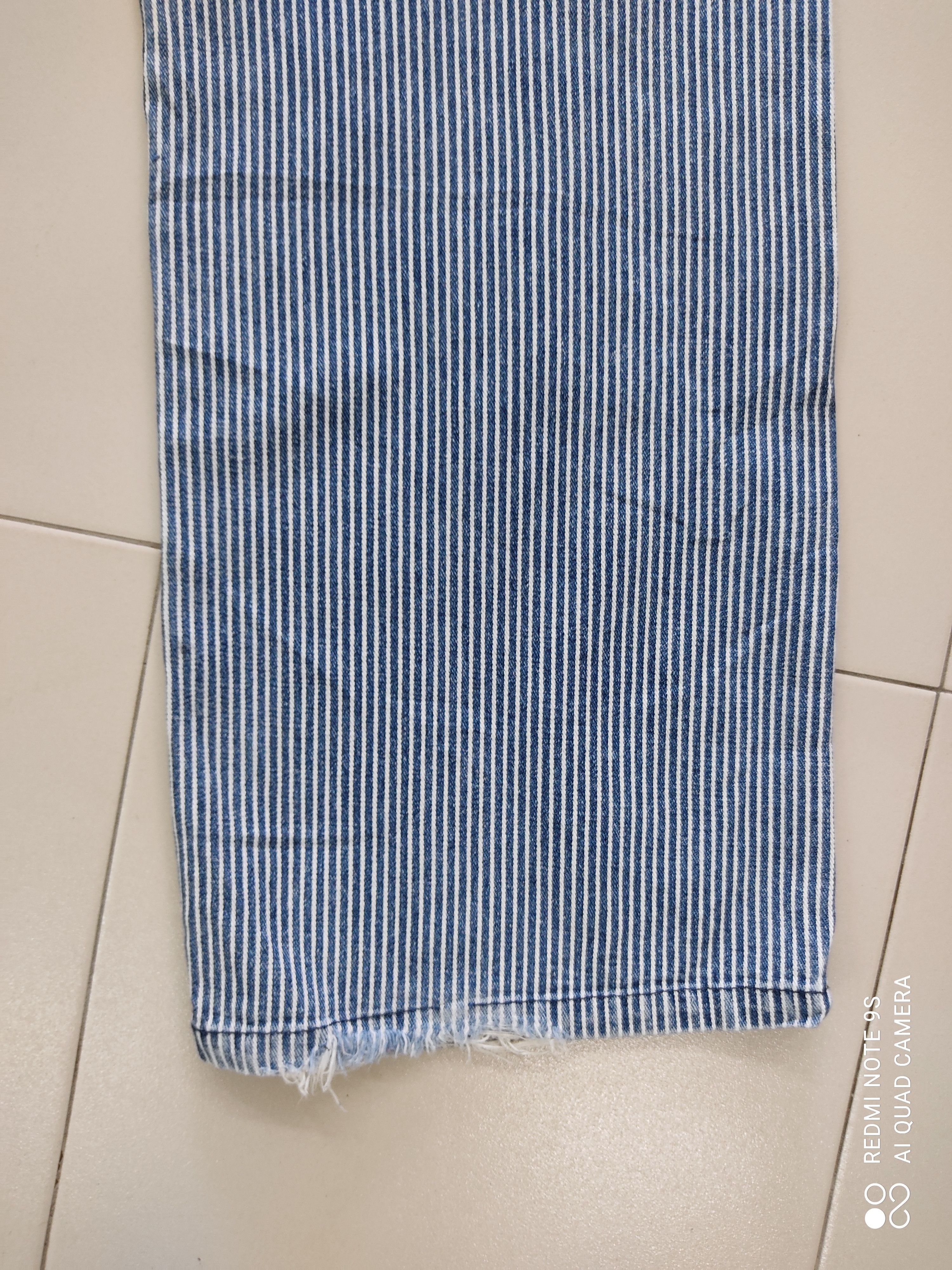 Japanese Brand Blue Stripe Multipocket Utility Cargo Pants Size US 31 - 19 Thumbnail