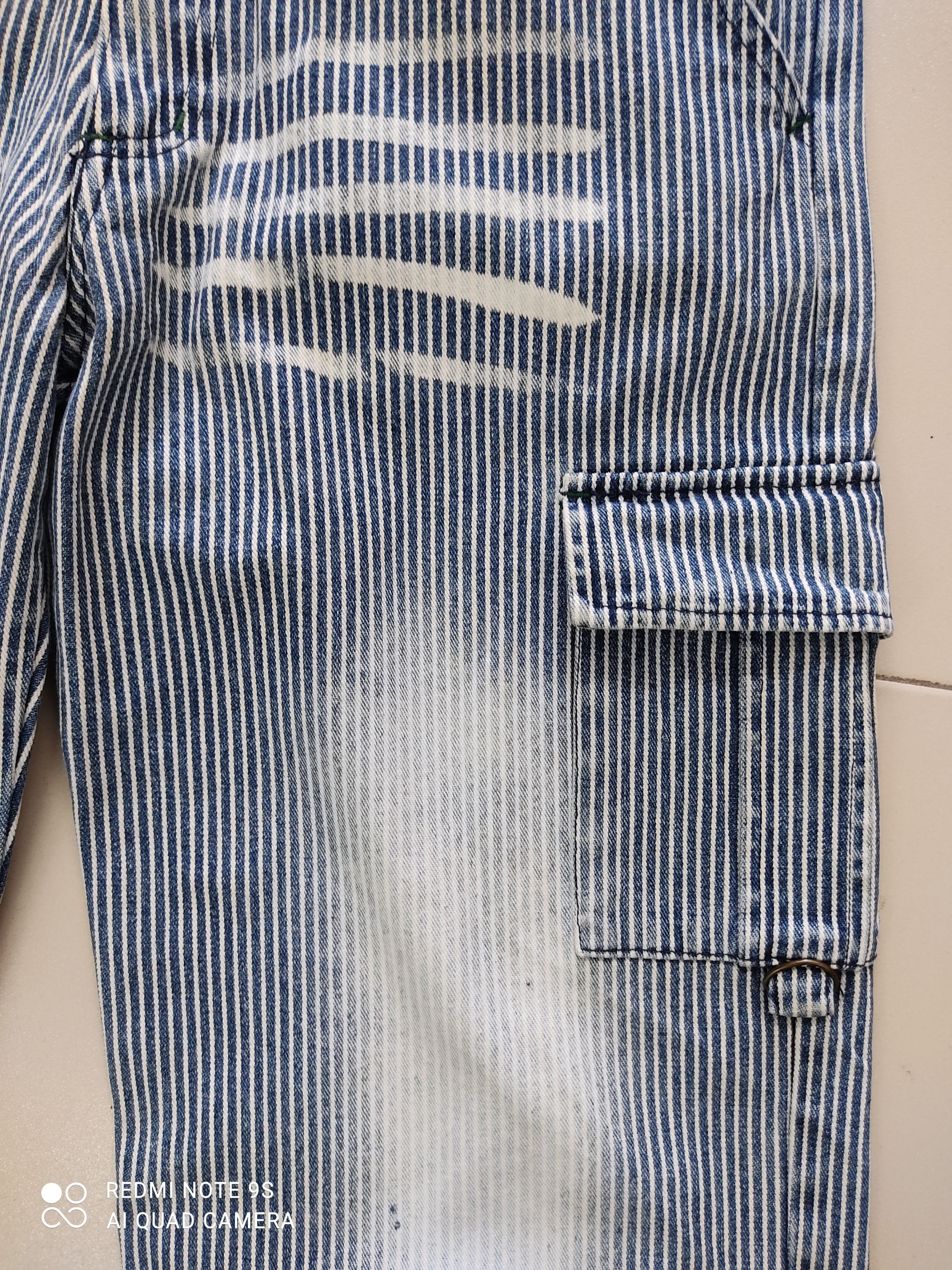 Japanese Brand Blue Stripe Multipocket Utility Cargo Pants Size US 31 - 7 Thumbnail