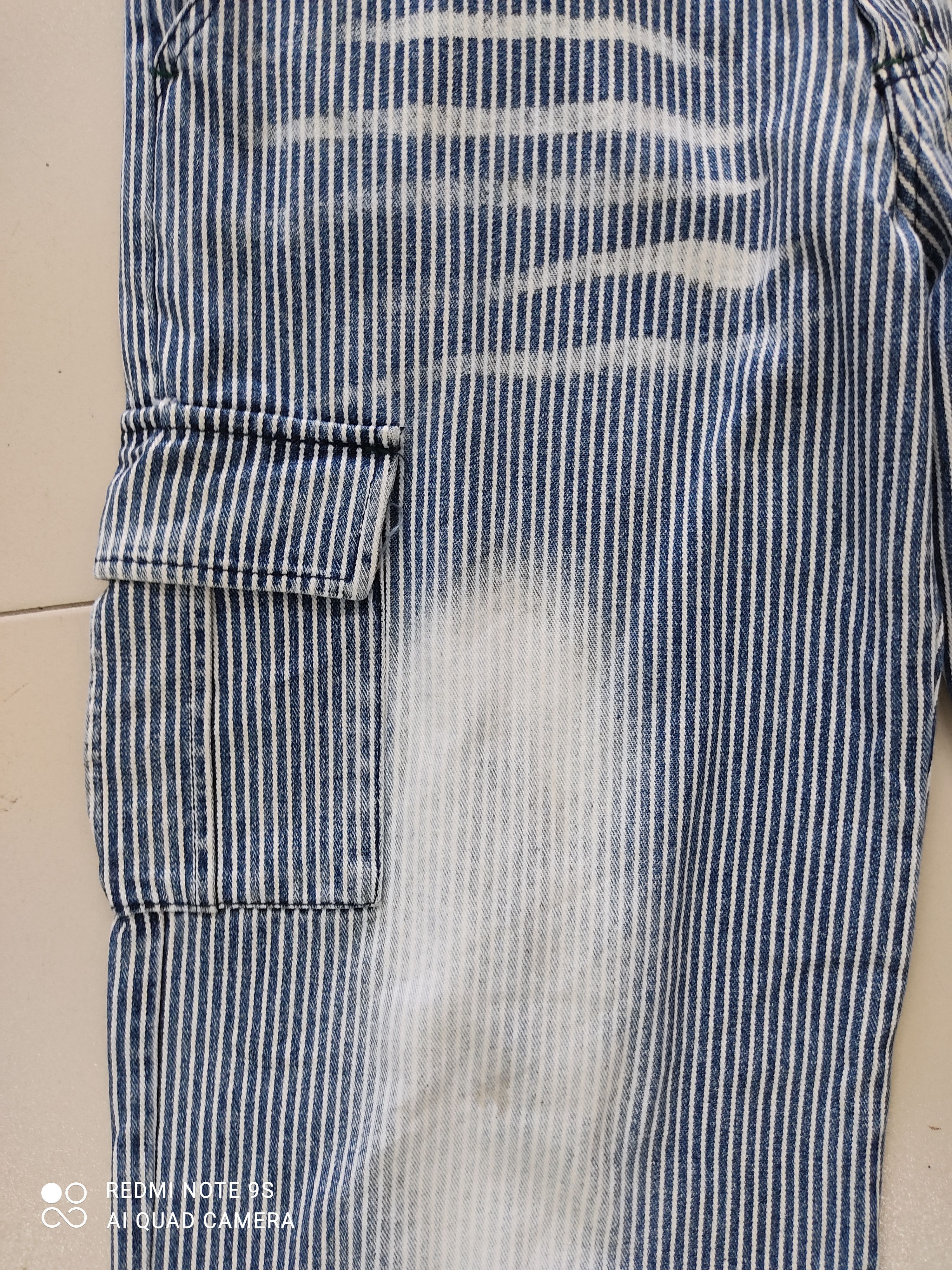 Japanese Brand Blue Stripe Multipocket Utility Cargo Pants Size US 31 - 8 Thumbnail
