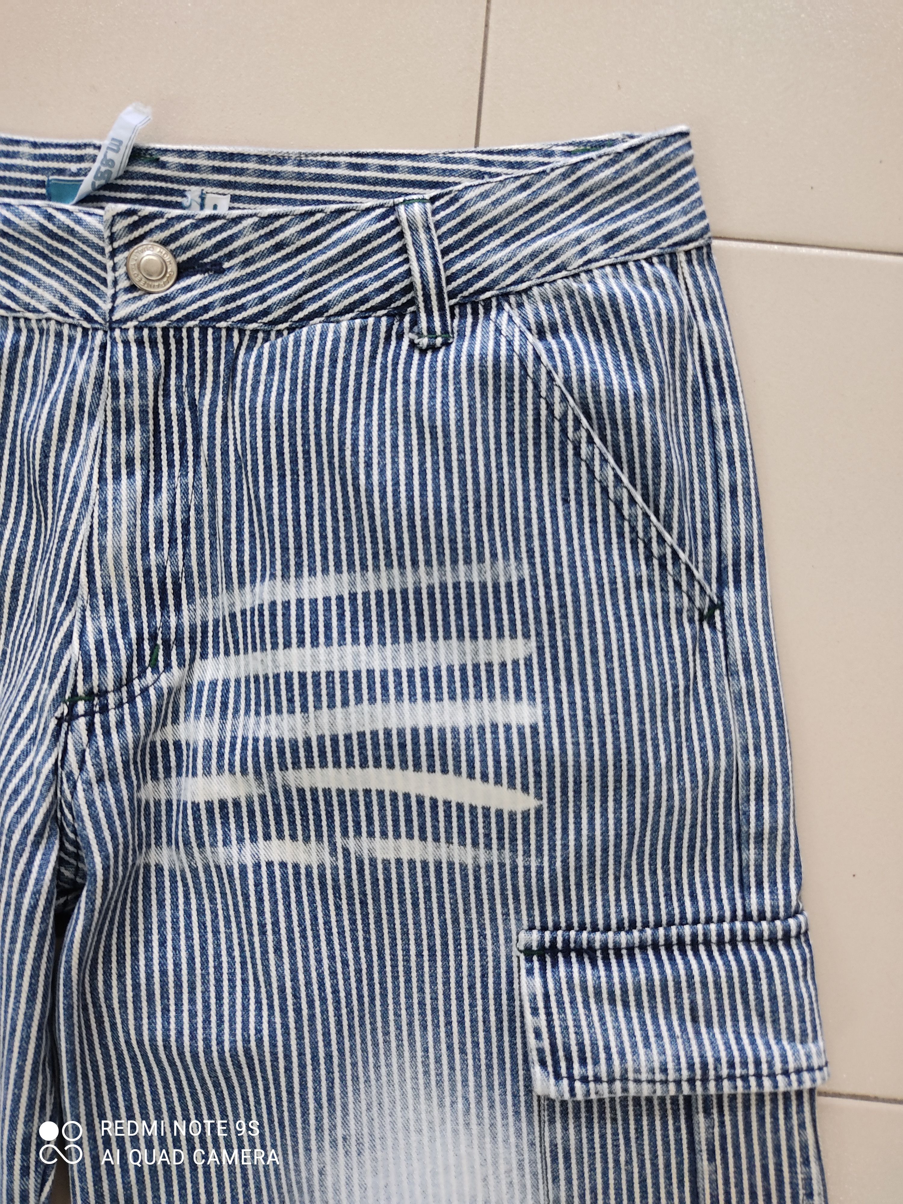 Japanese Brand Blue Stripe Multipocket Utility Cargo Pants Size US 31 - 5 Thumbnail