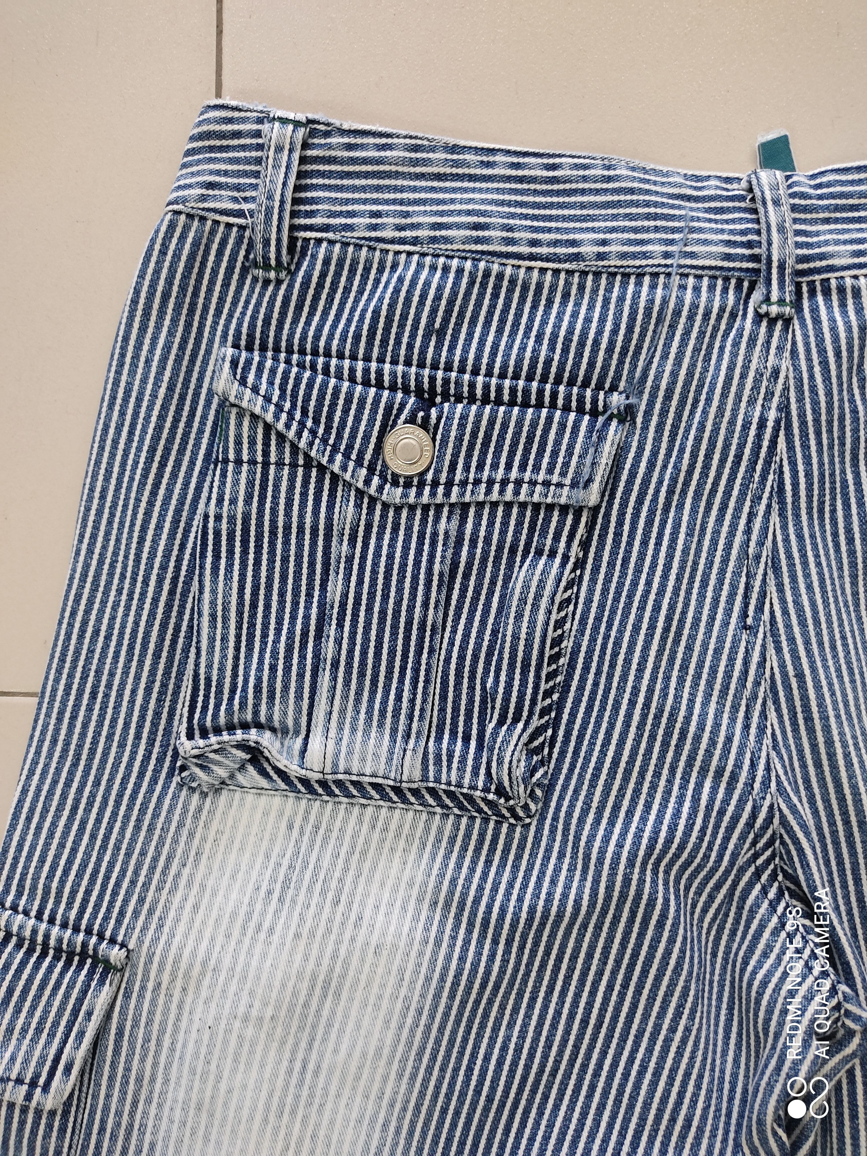 Japanese Brand Blue Stripe Multipocket Utility Cargo Pants Size US 31 - 16 Thumbnail