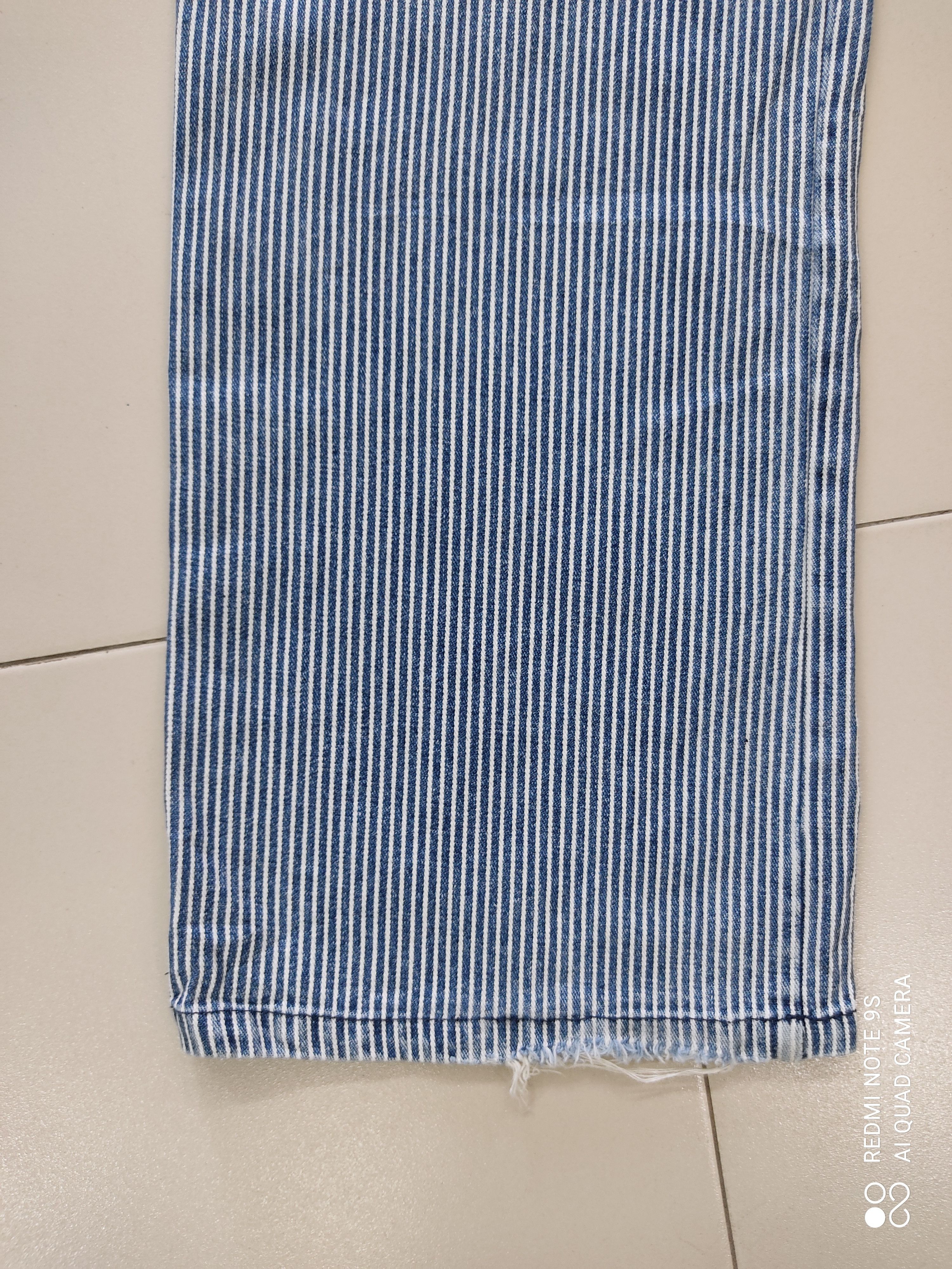 Japanese Brand Blue Stripe Multipocket Utility Cargo Pants Size US 31 - 20 Thumbnail