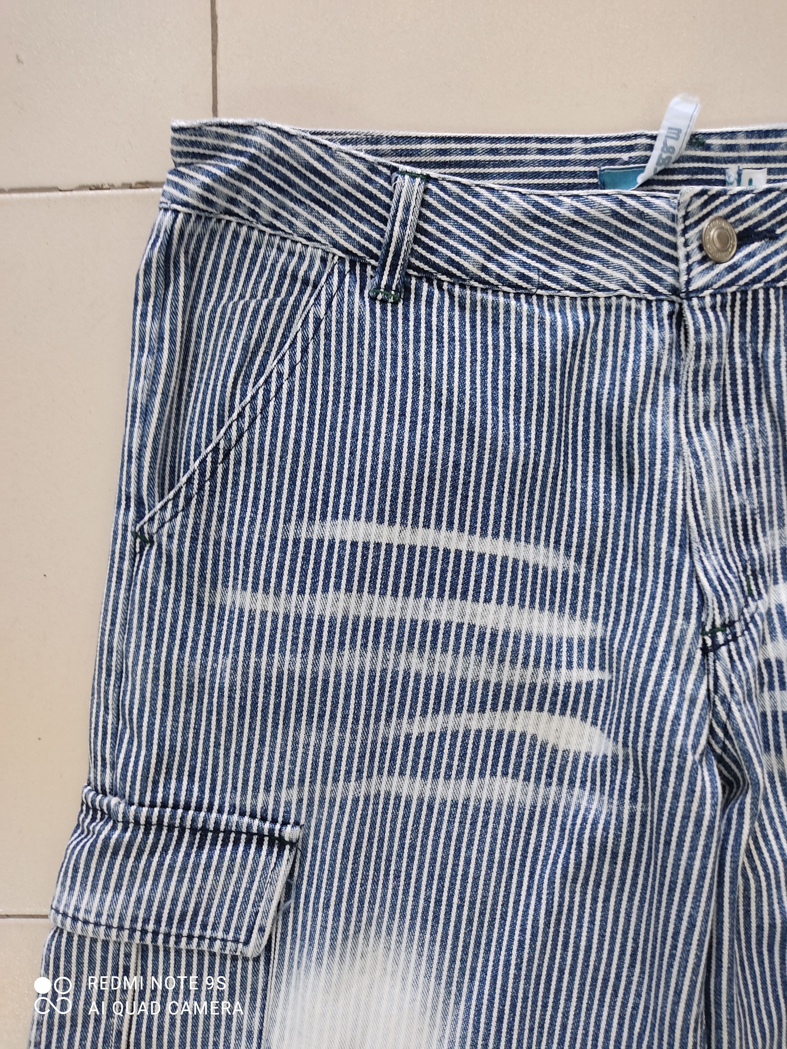 Japanese Brand Blue Stripe Multipocket Utility Cargo Pants Size US 31 - 6 Thumbnail