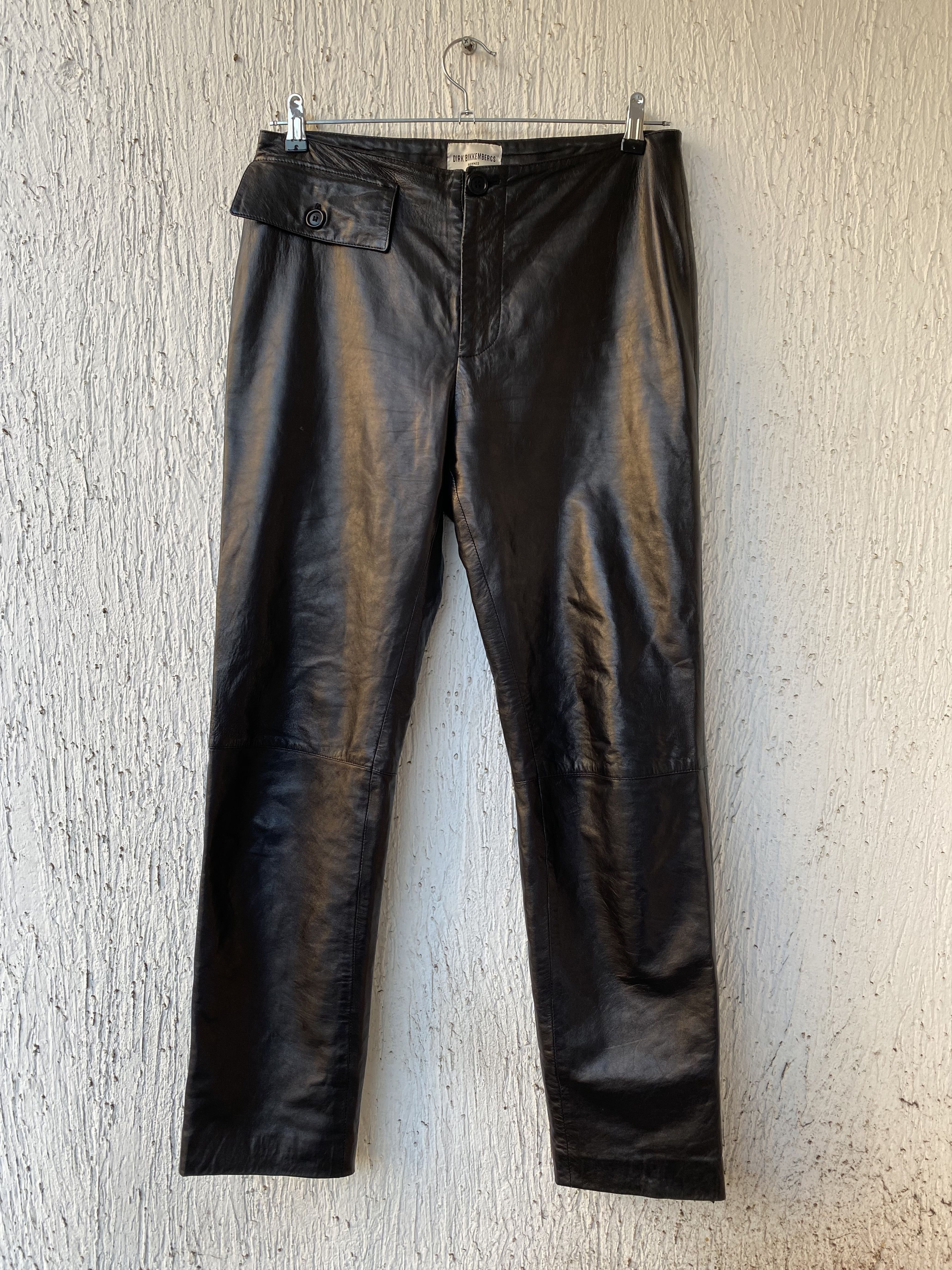 image of Dirk Bikkembergs Vintage Leather Pant in Black, Men's (Size 32)
