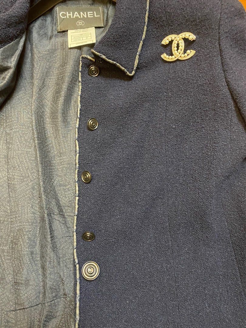 Chanel Chanel Jacket Blue wool/nylon jacket Size L / US 10 / IT 46 - 7 Thumbnail