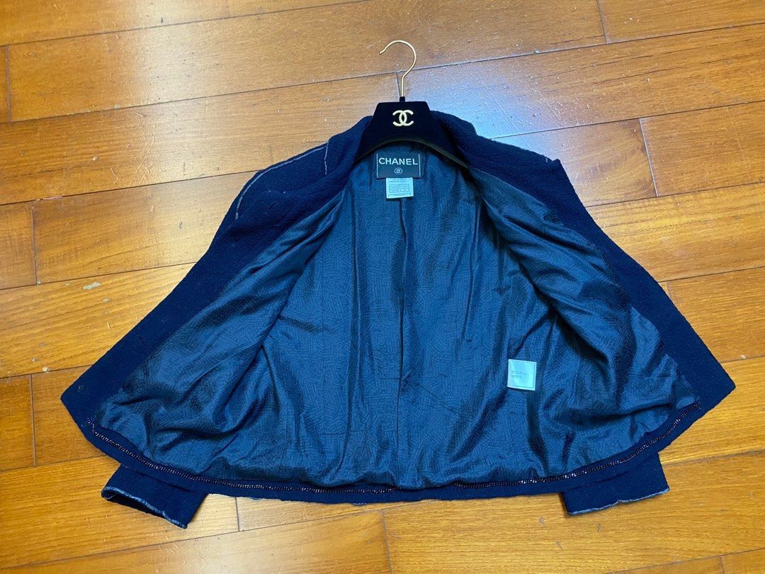 Chanel Chanel Jacket Blue wool/nylon jacket Size L / US 10 / IT 46 - 4 Thumbnail