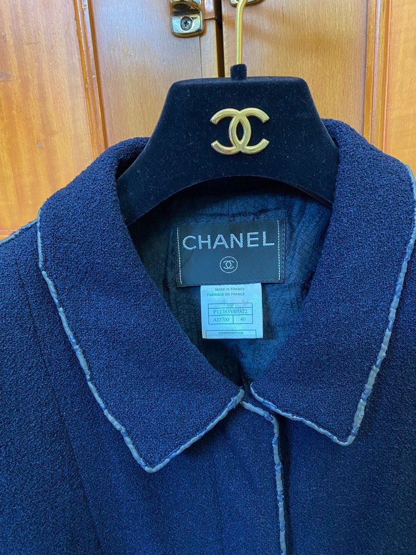 Chanel Chanel Jacket Blue wool/nylon jacket Size L / US 10 / IT 46 - 3 Thumbnail