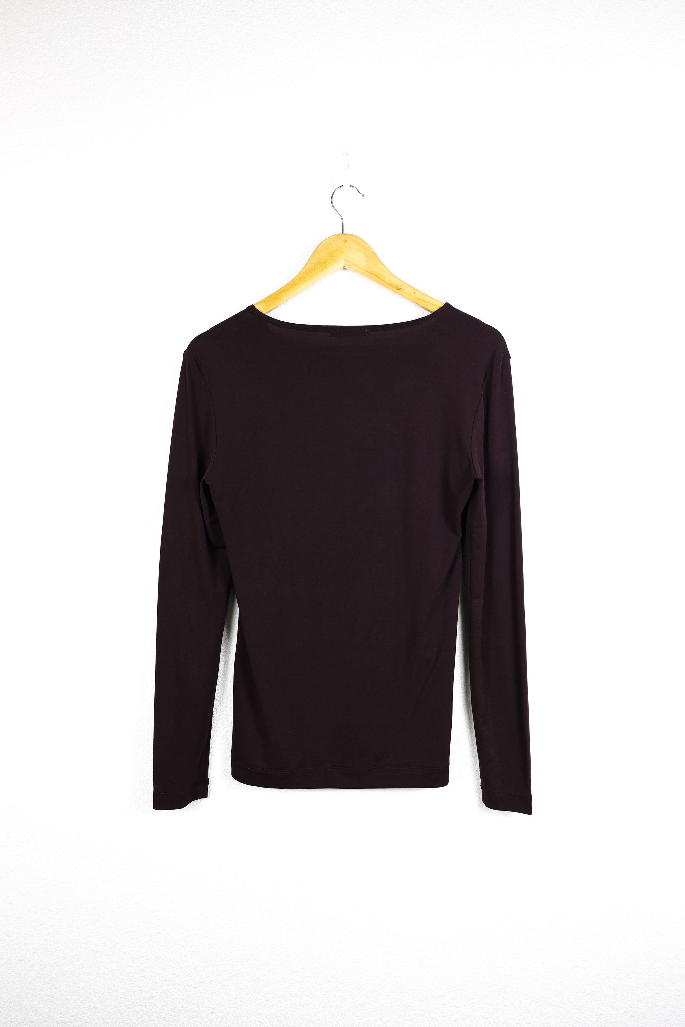 Issey Miyake Vintage Issey Miyake Dark Burgundy Long Sleeve T-shirt Tee Size M / US 6-8 / IT 42-44 - 8 Thumbnail