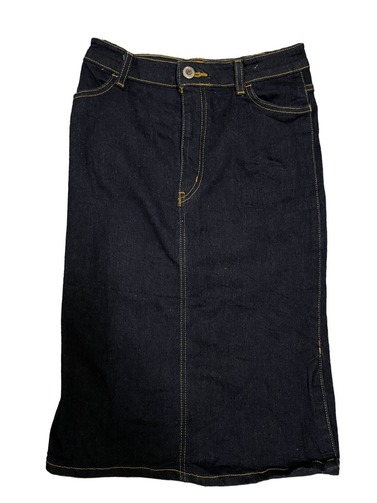 image of Avant Garde x Edwin Vintage Edwin Classic Style Denim Skirt in Blue, Women's (Size 24)