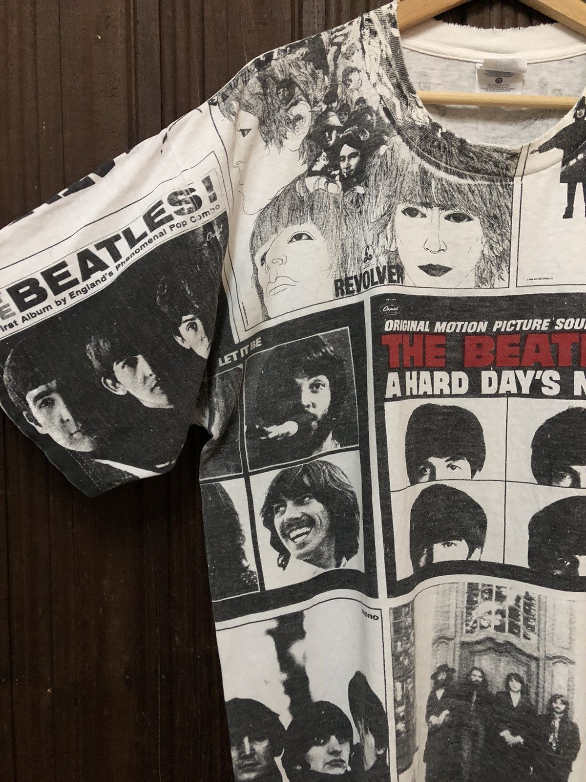Band Tees × Vintage Vintage 90s The Beatles Rock Band Over Full Print Tee Shirt Size US XL / EU 56 / 4 - 8 Thumbnail