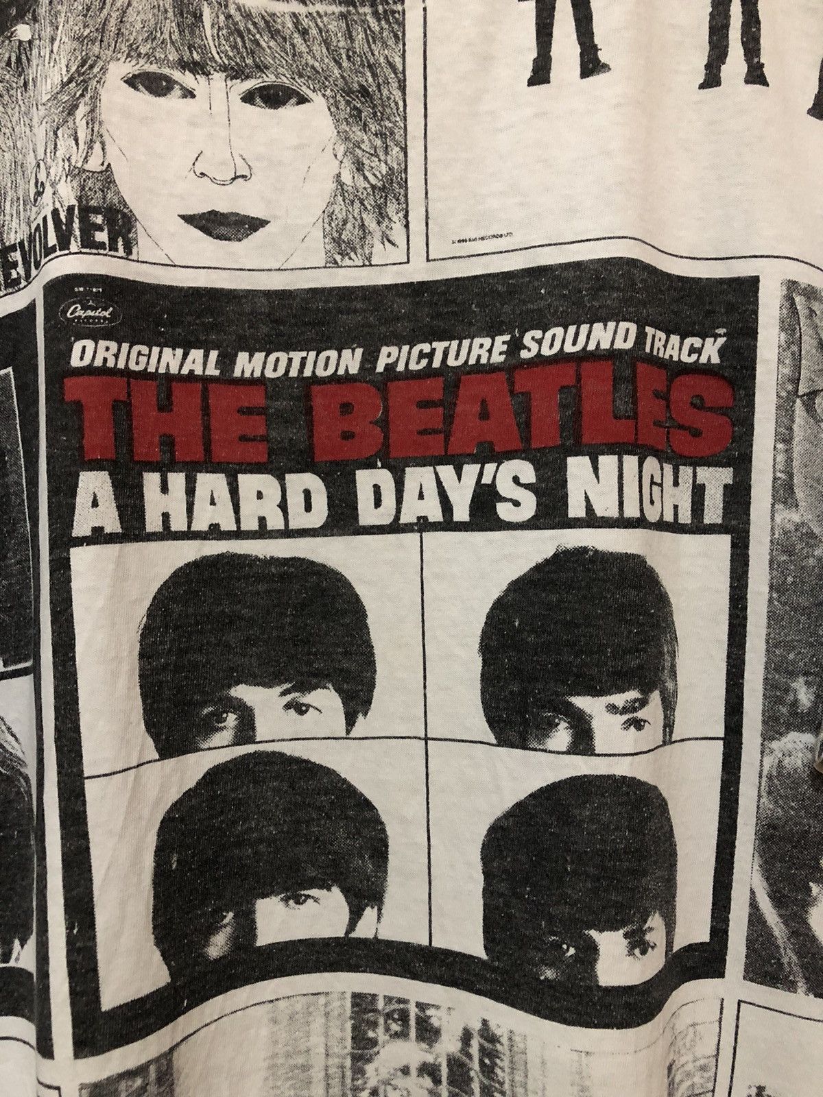 Band Tees × Vintage Vintage 90s The Beatles Rock Band Over Full Print Tee Shirt Size US XL / EU 56 / 4 - 2 Thumbnail