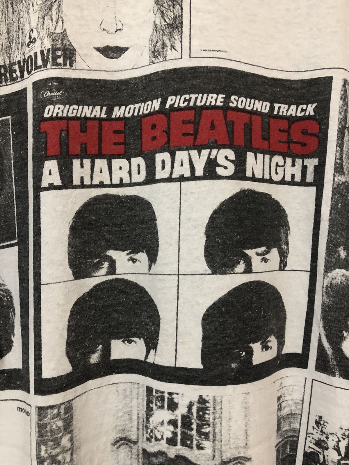 Band Tees × Vintage Vintage 90s The Beatles Rock Band Over Full Print Tee Shirt Size US XL / EU 56 / 4 - 13 Thumbnail