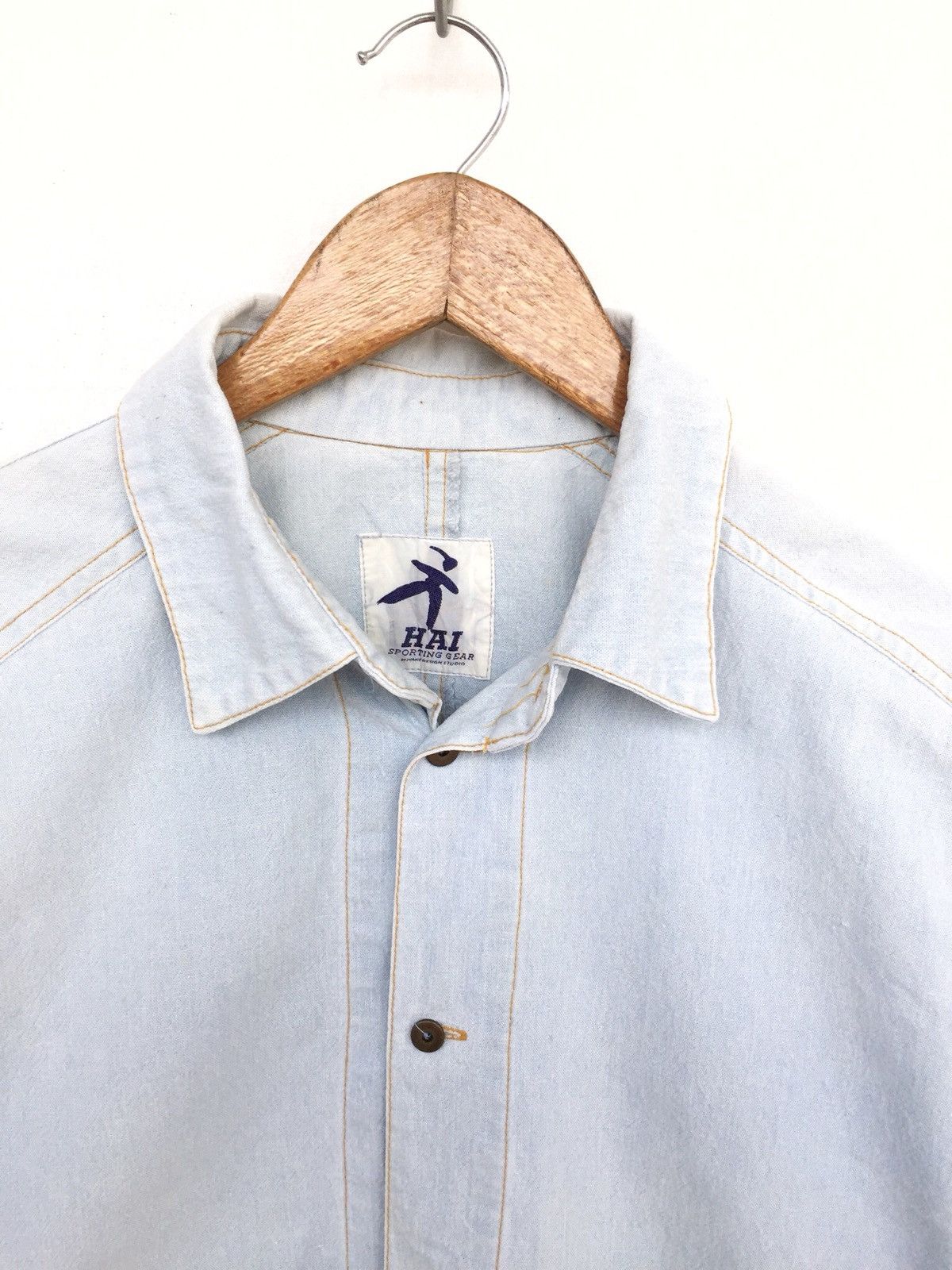 Hai Sporting Gear Issey Miyake Design Studio Light Blue Denim Jacket Size US S / EU 44-46 / 1 - 2 Thumbnail