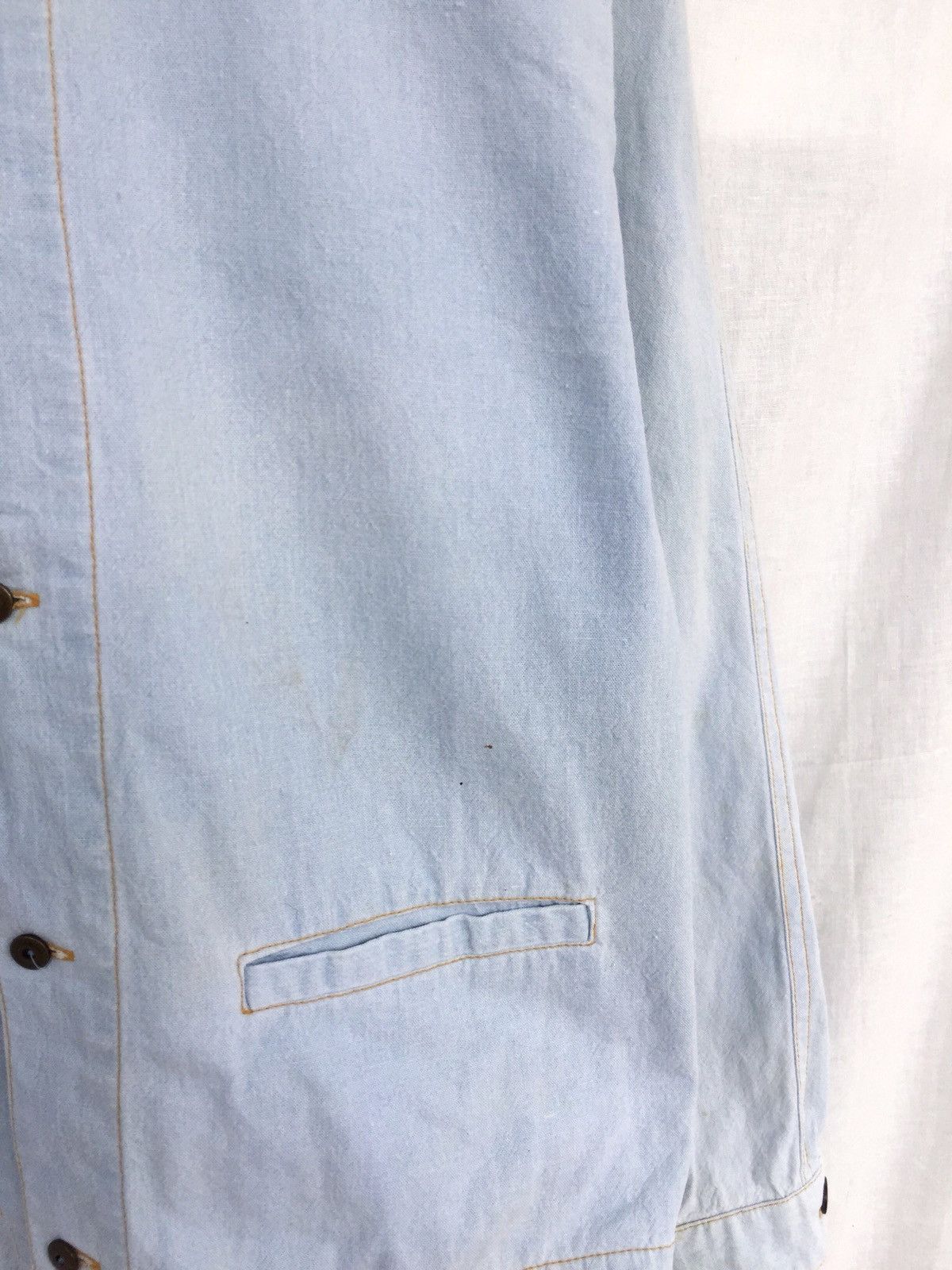 Hai Sporting Gear Issey Miyake Design Studio Light Blue Denim Jacket Size US S / EU 44-46 / 1 - 4 Thumbnail