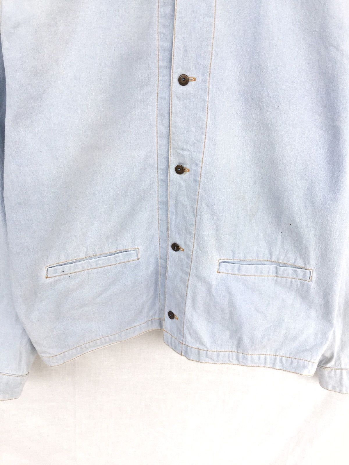 Hai Sporting Gear Issey Miyake Design Studio Light Blue Denim Jacket Size US S / EU 44-46 / 1 - 3 Thumbnail