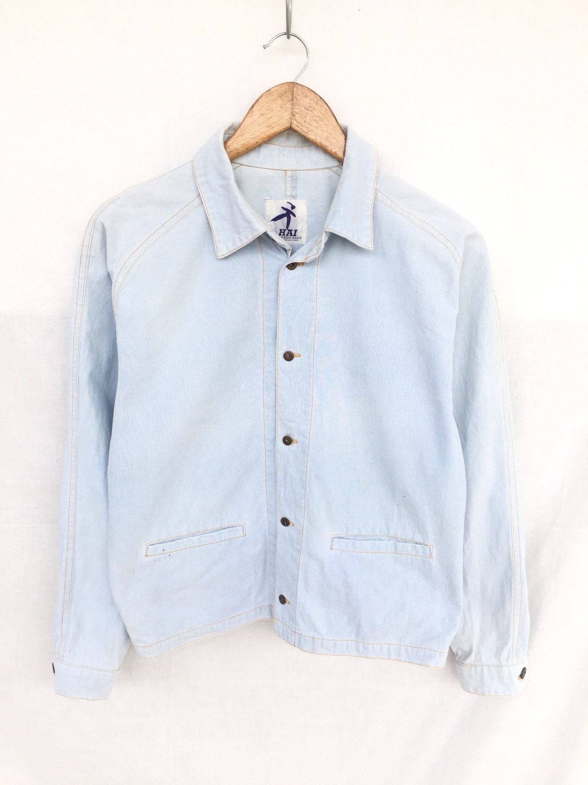 Hai Sporting Gear Issey Miyake Design Studio Light Blue Denim Jacket Size US S / EU 44-46 / 1 - 1 Thumbnail