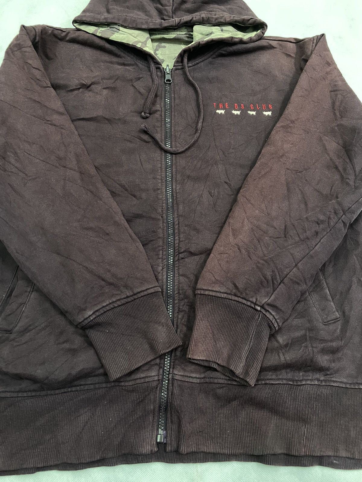 Japanese Brand × Vintage The Drug Store Club Reversible Hoodie Camo Size US L / EU 52-54 / 3 - 7 Thumbnail