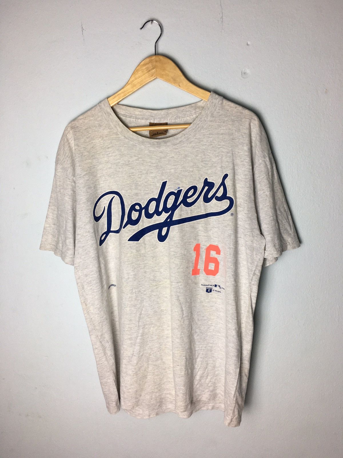 MLB × Vintage Vintage Nutmeg MLB Dodgers Nomo 16 Made In Usa Tee Shirt Size US L / EU 52-54 / 3 - 1 Thumbnail