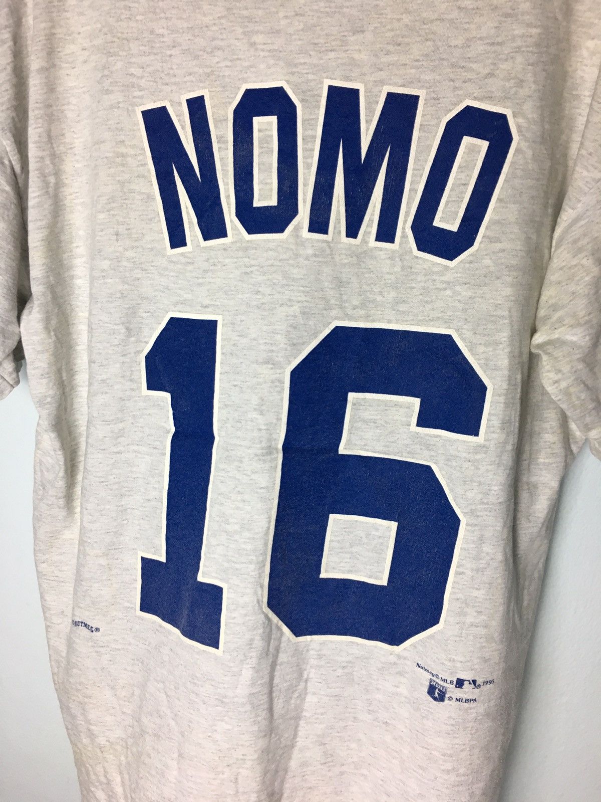 MLB × Vintage Vintage Nutmeg MLB Dodgers Nomo 16 Made In Usa Tee Shirt Size US L / EU 52-54 / 3 - 10 Thumbnail