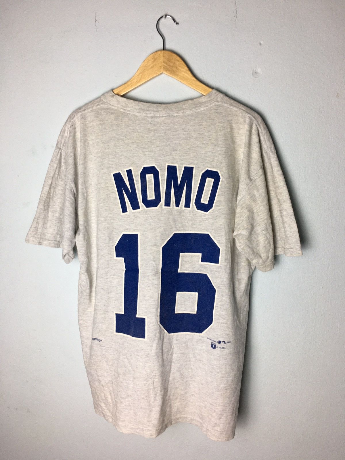 MLB × Vintage Vintage Nutmeg MLB Dodgers Nomo 16 Made In Usa Tee Shirt Size US L / EU 52-54 / 3 - 9 Thumbnail
