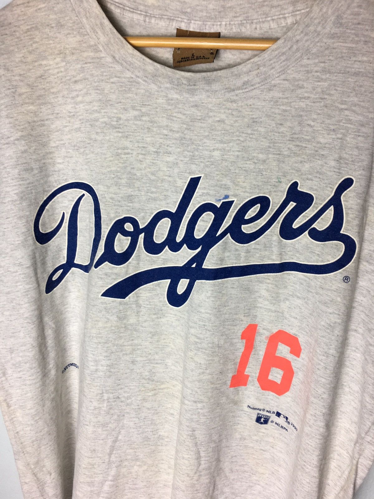 MLB × Vintage Vintage Nutmeg MLB Dodgers Nomo 16 Made In Usa Tee Shirt Size US L / EU 52-54 / 3 - 2 Thumbnail