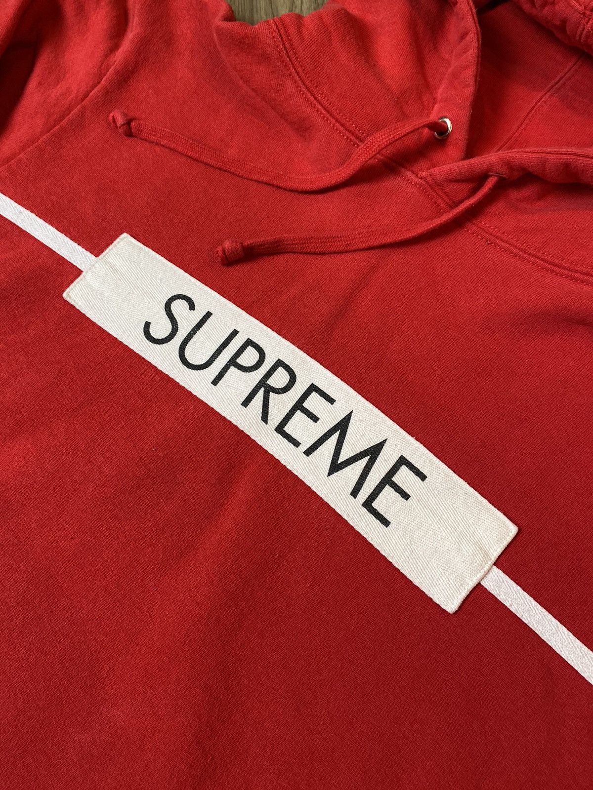 Supreme Supreme Chest Twill Tape Hoodie | Grailed