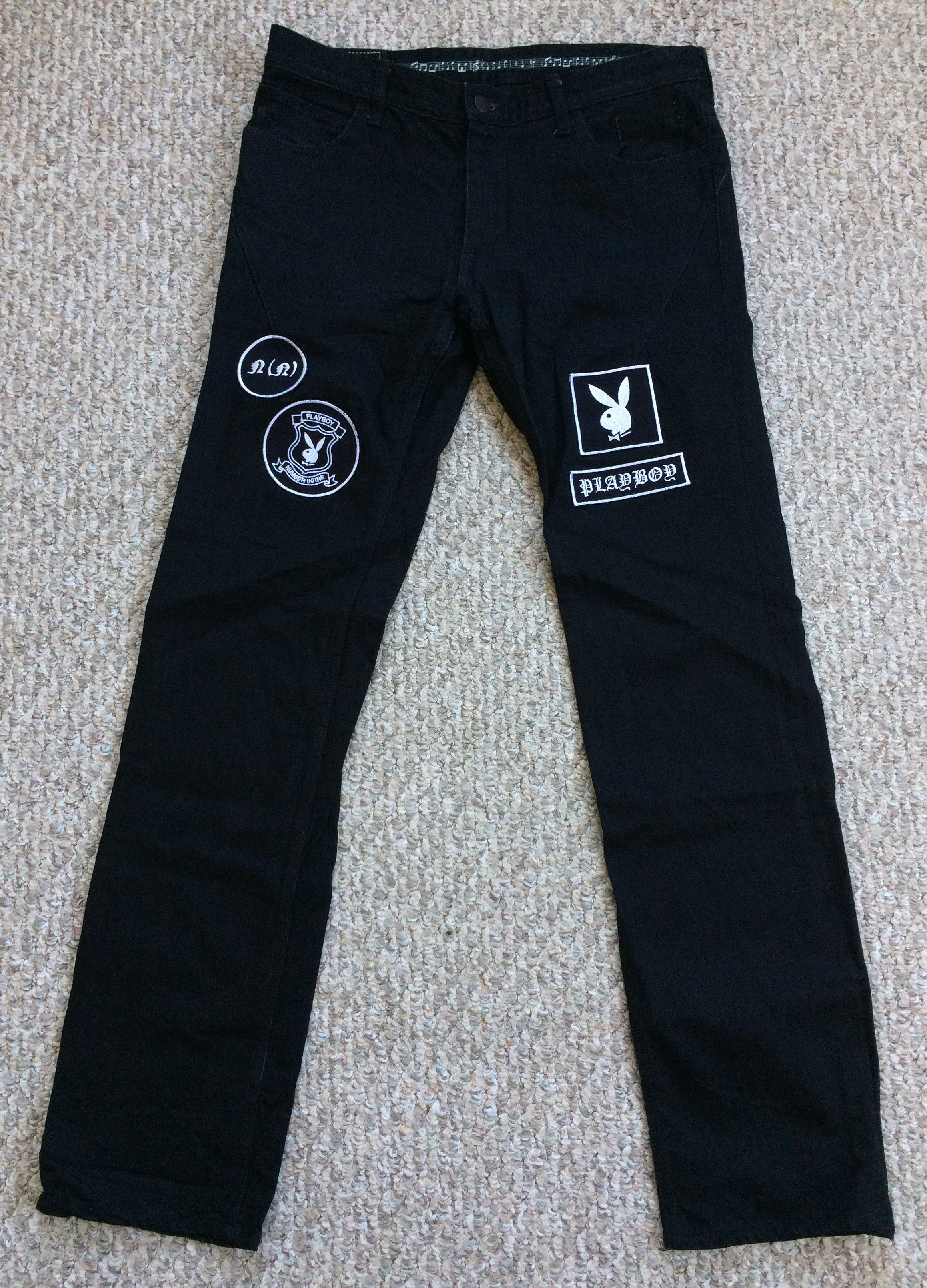 SS15 Number (N)ine x Playboy Patchwork Denim