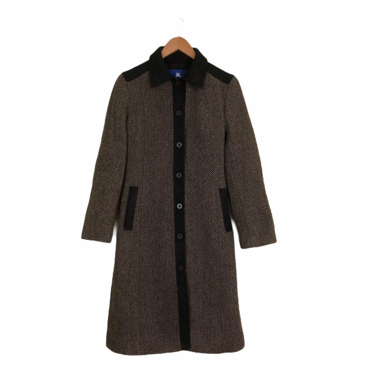 Burberry 🔥Vintage Burberry London Blue Label Long Coat Wool Size US M / EU 48-50 / 2 - 1 Thumbnail