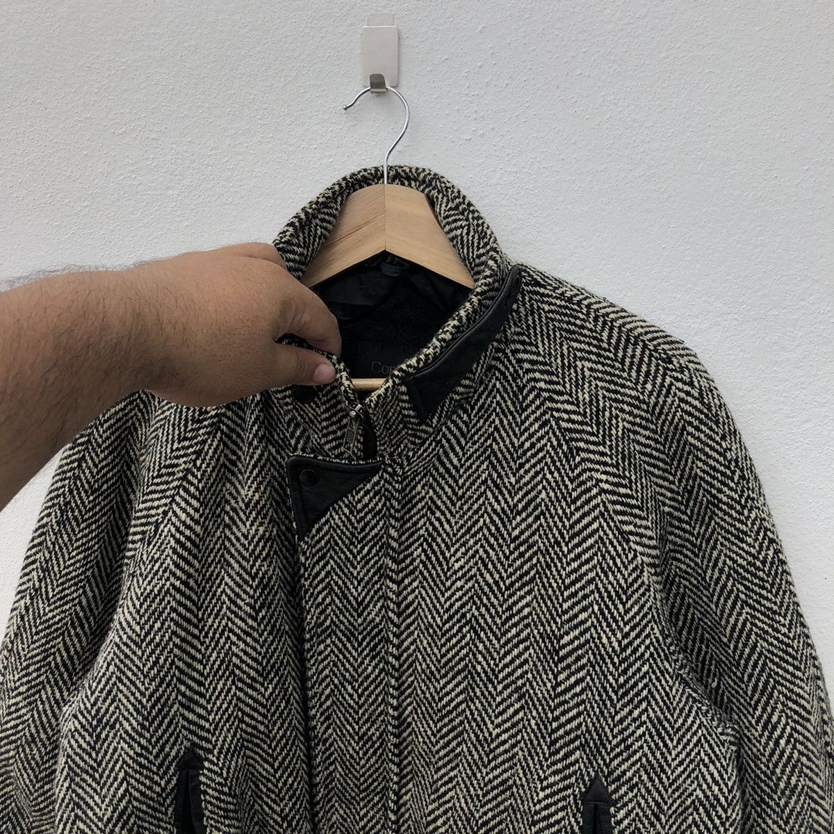 Japanese Brand WOOL HERRINGBONE JACKET CONTRIBUTE INSPIRED BY ISSEY MIYAKE Size US M / EU 48-50 / 2 - 4 Thumbnail