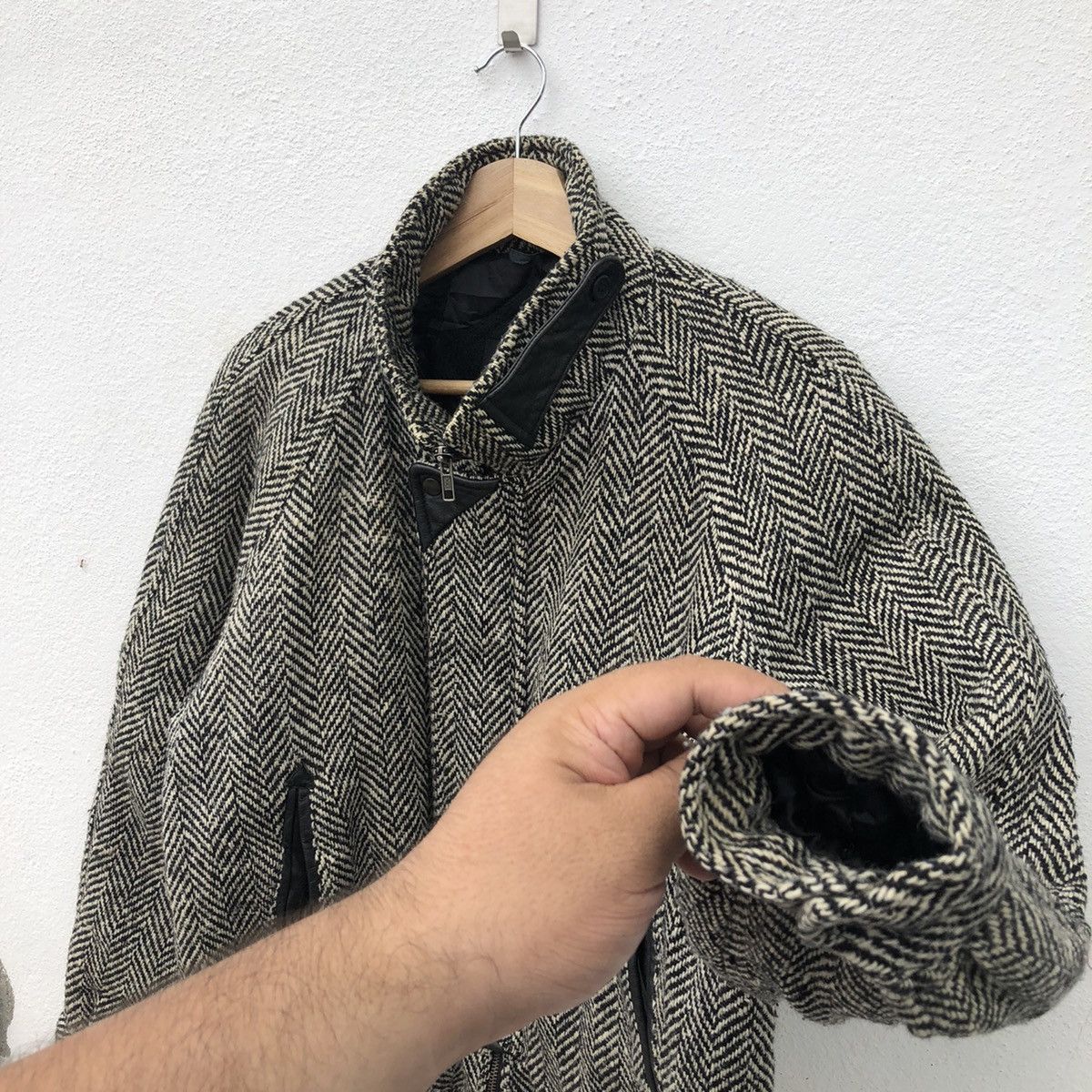 Japanese Brand WOOL HERRINGBONE JACKET CONTRIBUTE INSPIRED BY ISSEY MIYAKE Size US M / EU 48-50 / 2 - 6 Thumbnail
