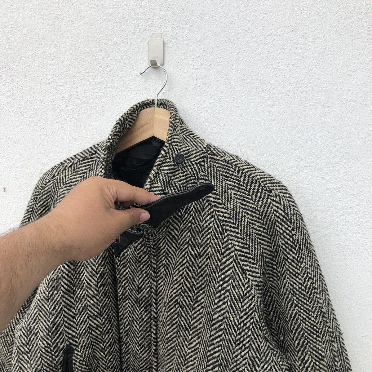 Japanese Brand WOOL HERRINGBONE JACKET CONTRIBUTE INSPIRED BY ISSEY MIYAKE Size US M / EU 48-50 / 2 - 7 Thumbnail