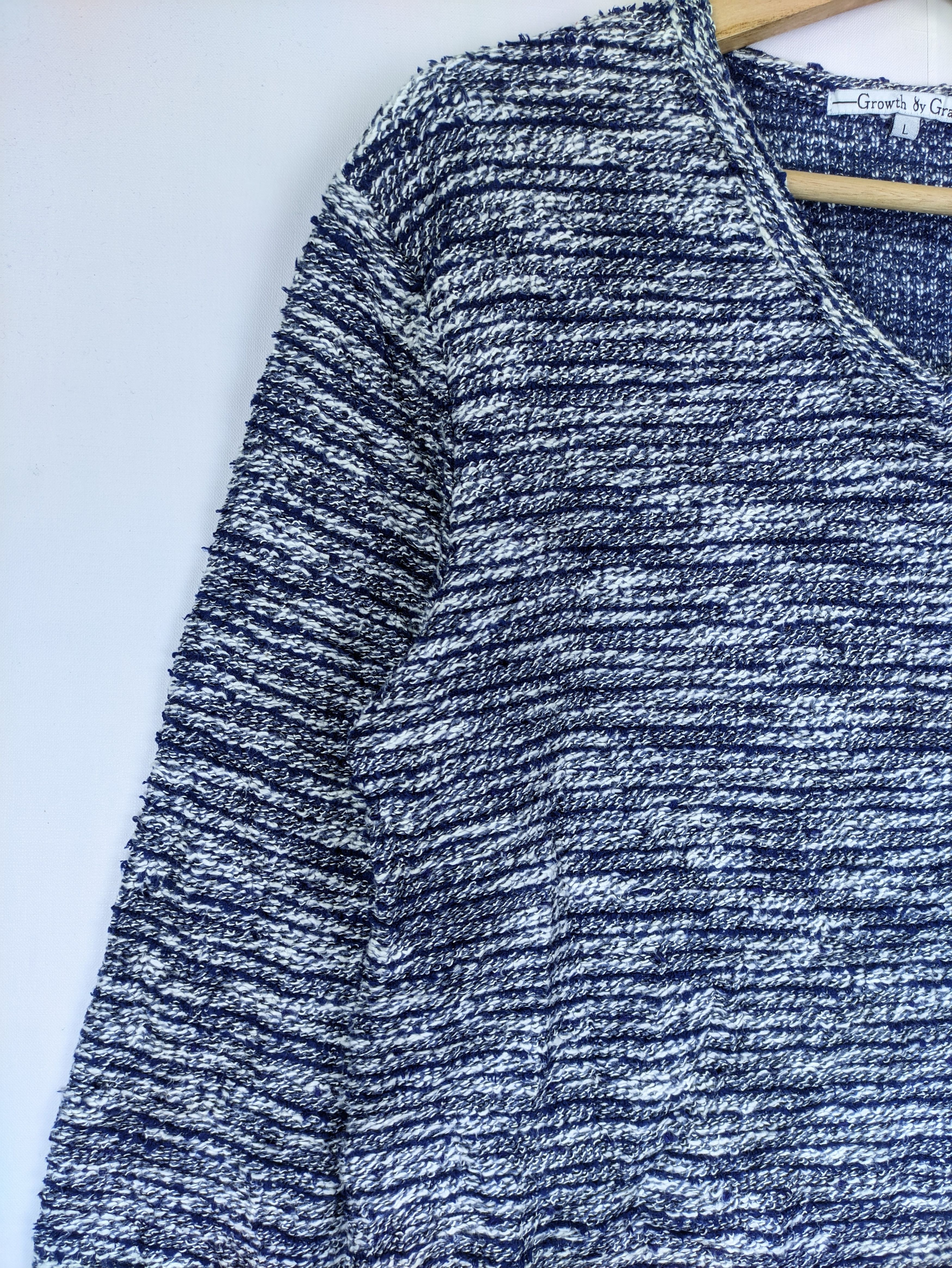 Japanese Brand Steals🔥Knit Sweater V Neck Pullover Embossed Design Size US S / EU 44-46 / 1 - 5 Thumbnail