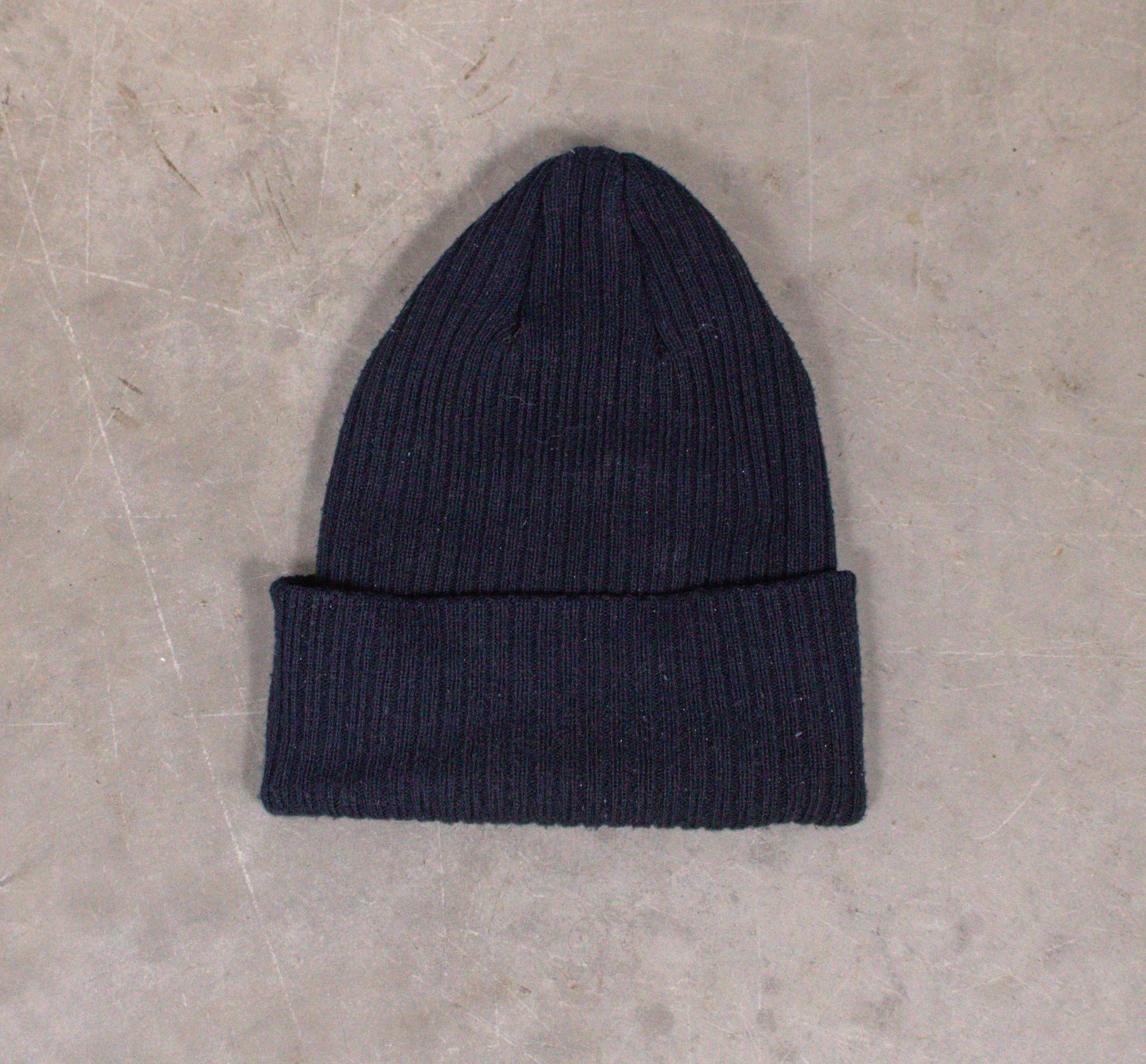Nike × Vintage Y2K 2000s Nike Stroked Swoosh Navy Black Beanie Size ONE SIZE - 4 Thumbnail