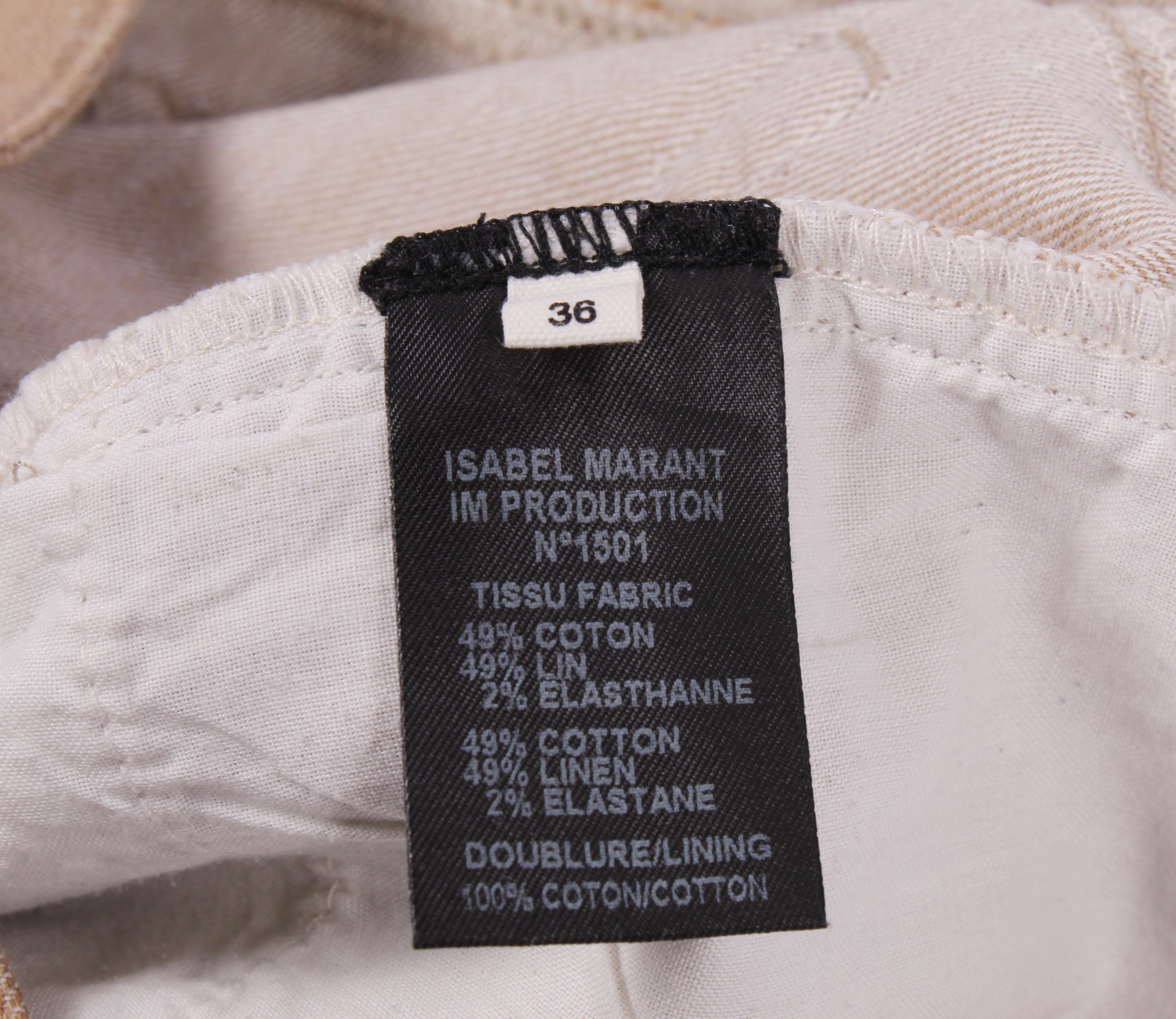 Isabel Marant Etoile Linen Skinny Pants Trousers