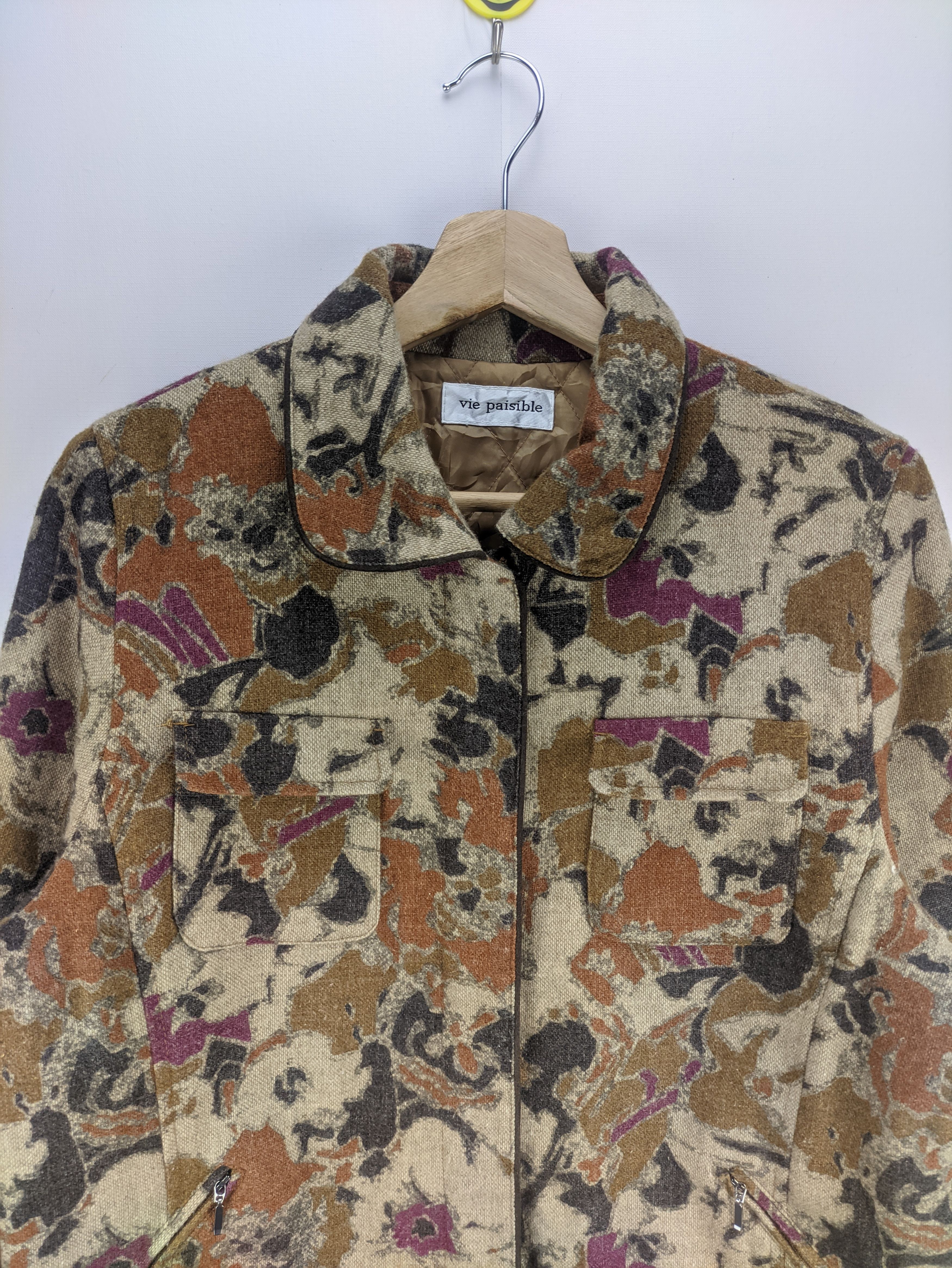 Japanese Brand Steals🔥Vintage Floral Cropped Zip Jacket by Vie Paisible Size M / US 6-8 / IT 42-44 - 7 Thumbnail