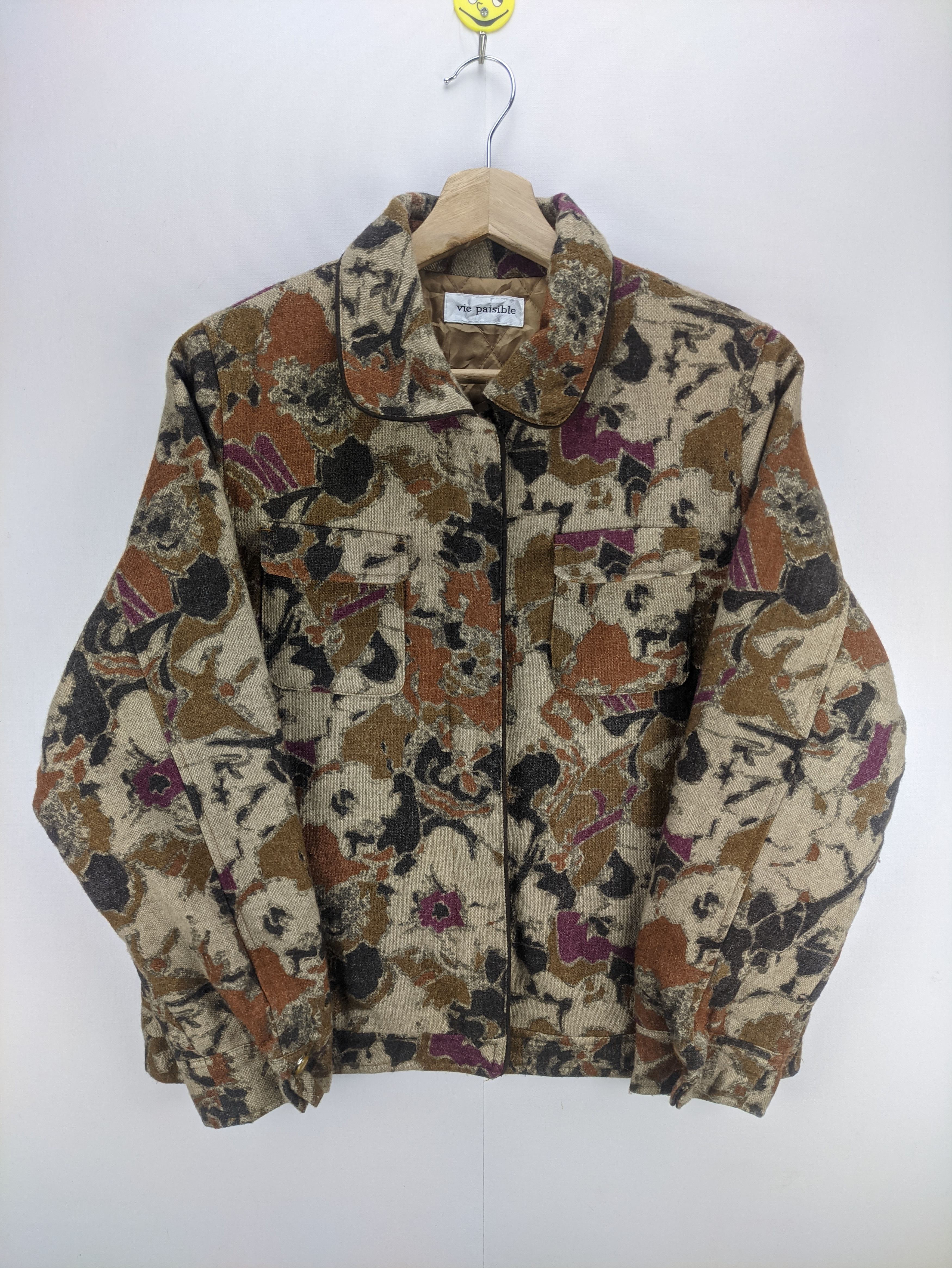 Japanese Brand Steals🔥Vintage Floral Cropped Zip Jacket by Vie Paisible Size M / US 6-8 / IT 42-44 - 9 Thumbnail