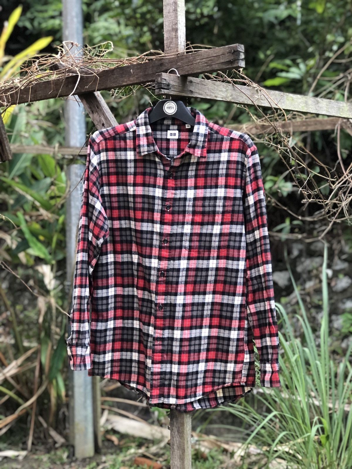 image of Checkered Flannel Single Pocket Shirts, Men's (Size Medium)