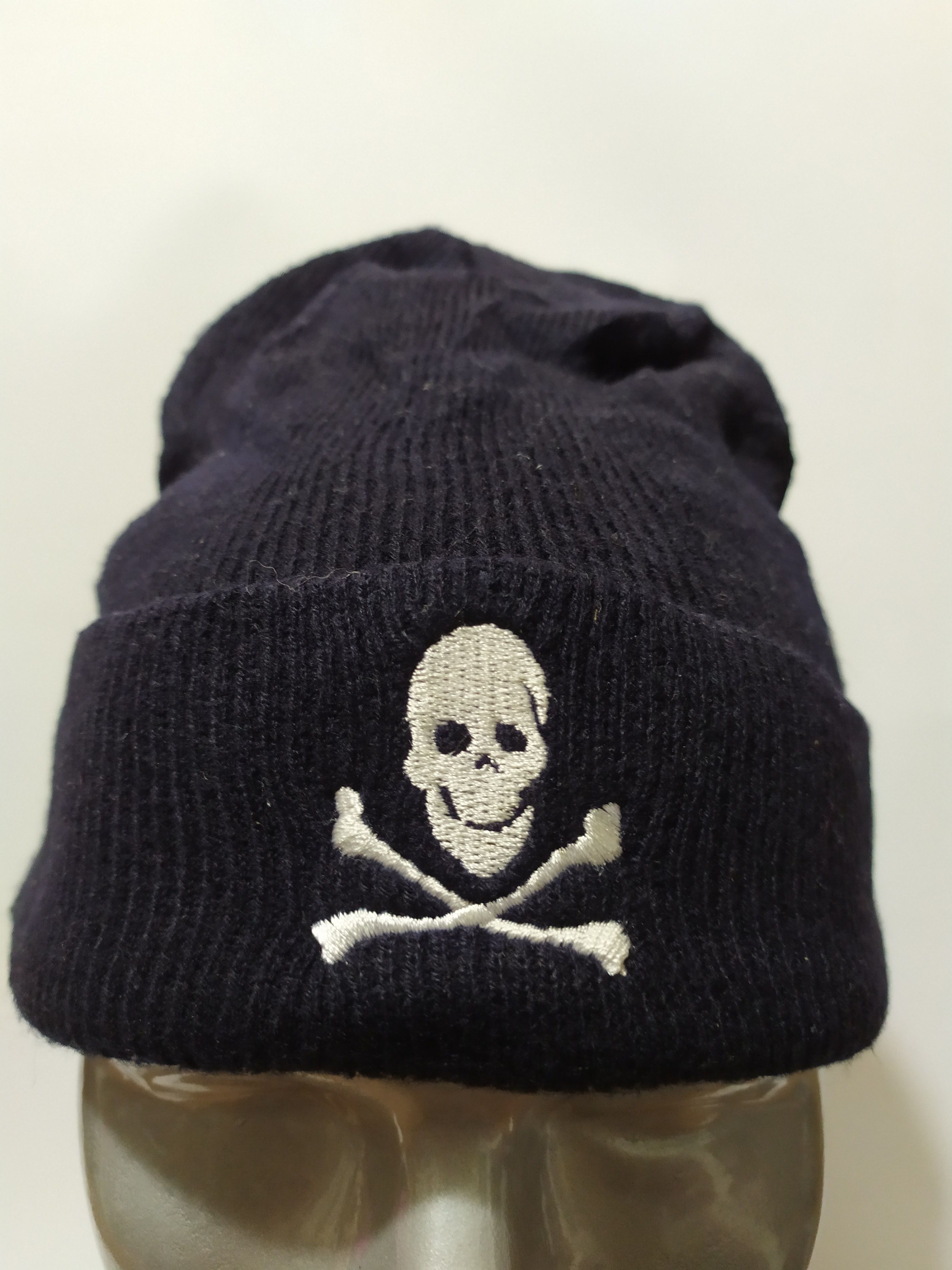 Japanese Brand 🔥Skull Skeleton Embroidery Design Punk Bondage Beanie Hats Size ONE SIZE - 2 Thumbnail