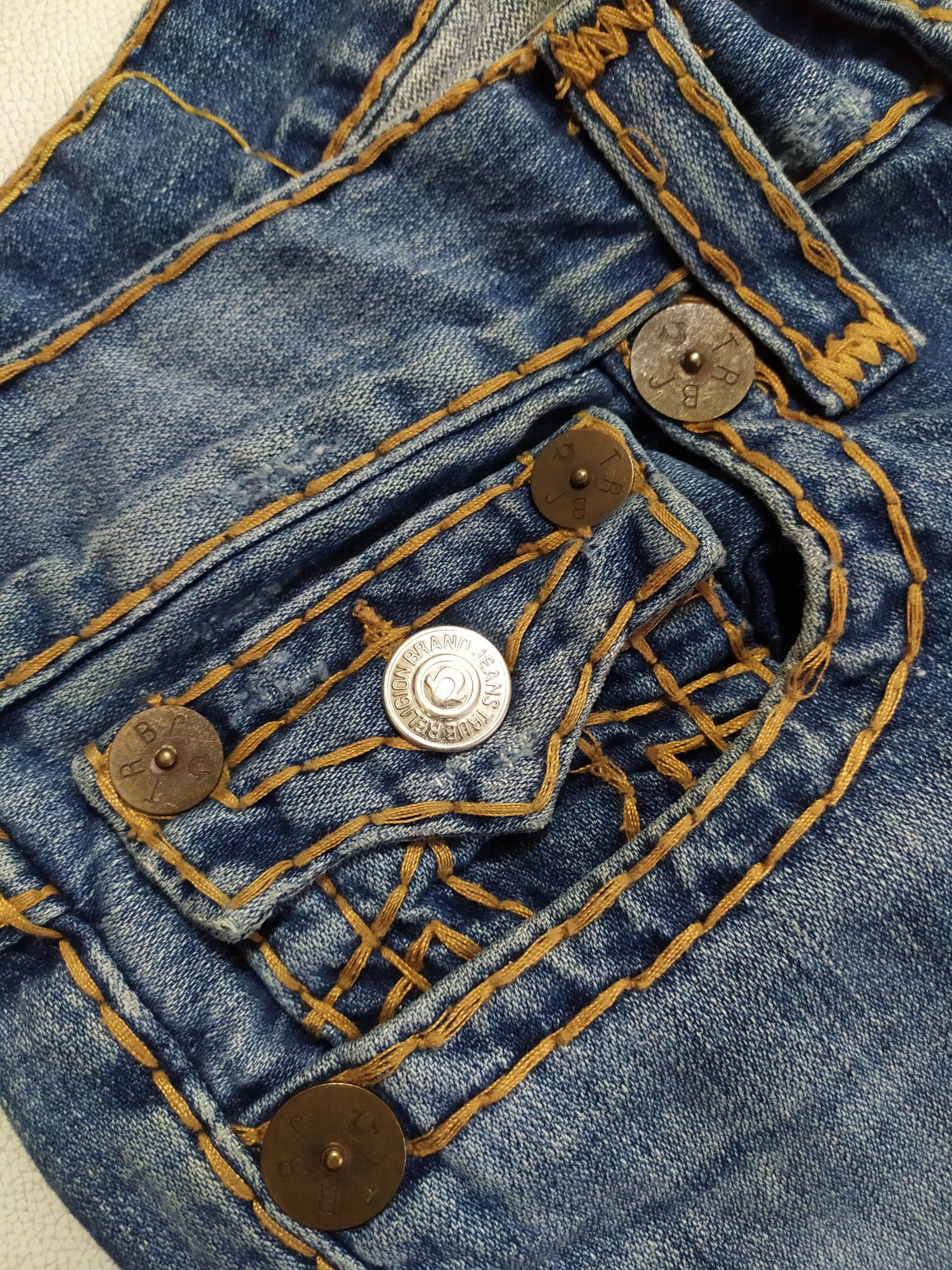 True Religion True Religion Distressed Denim Contrast Stitches Jeans Size US 32 / EU 48 - 13 Thumbnail
