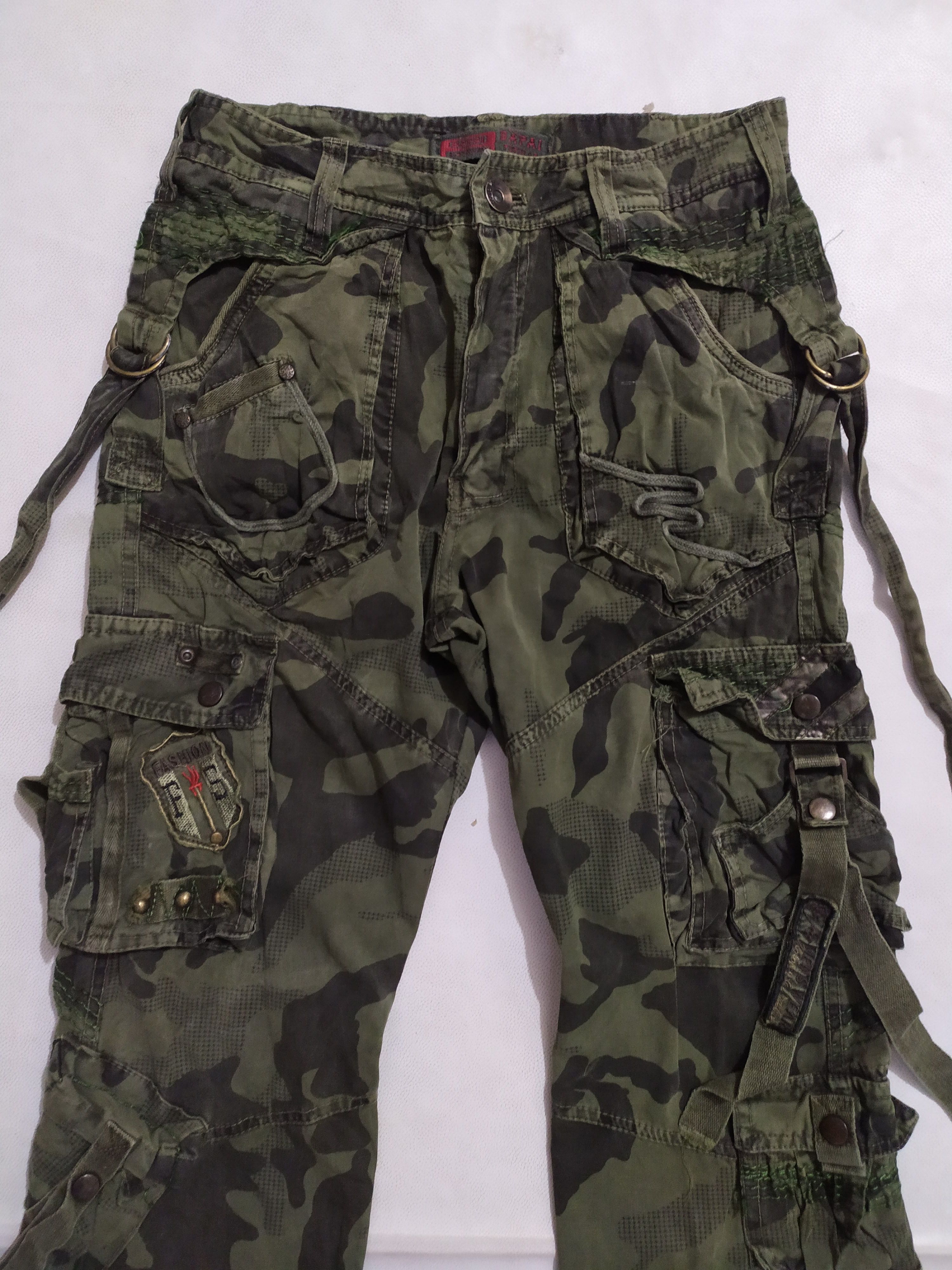 Japanese Brand 🔥Bapai Multipocket Tactical Cargo Camo Pants Size US 28 / EU 44 - 2 Thumbnail