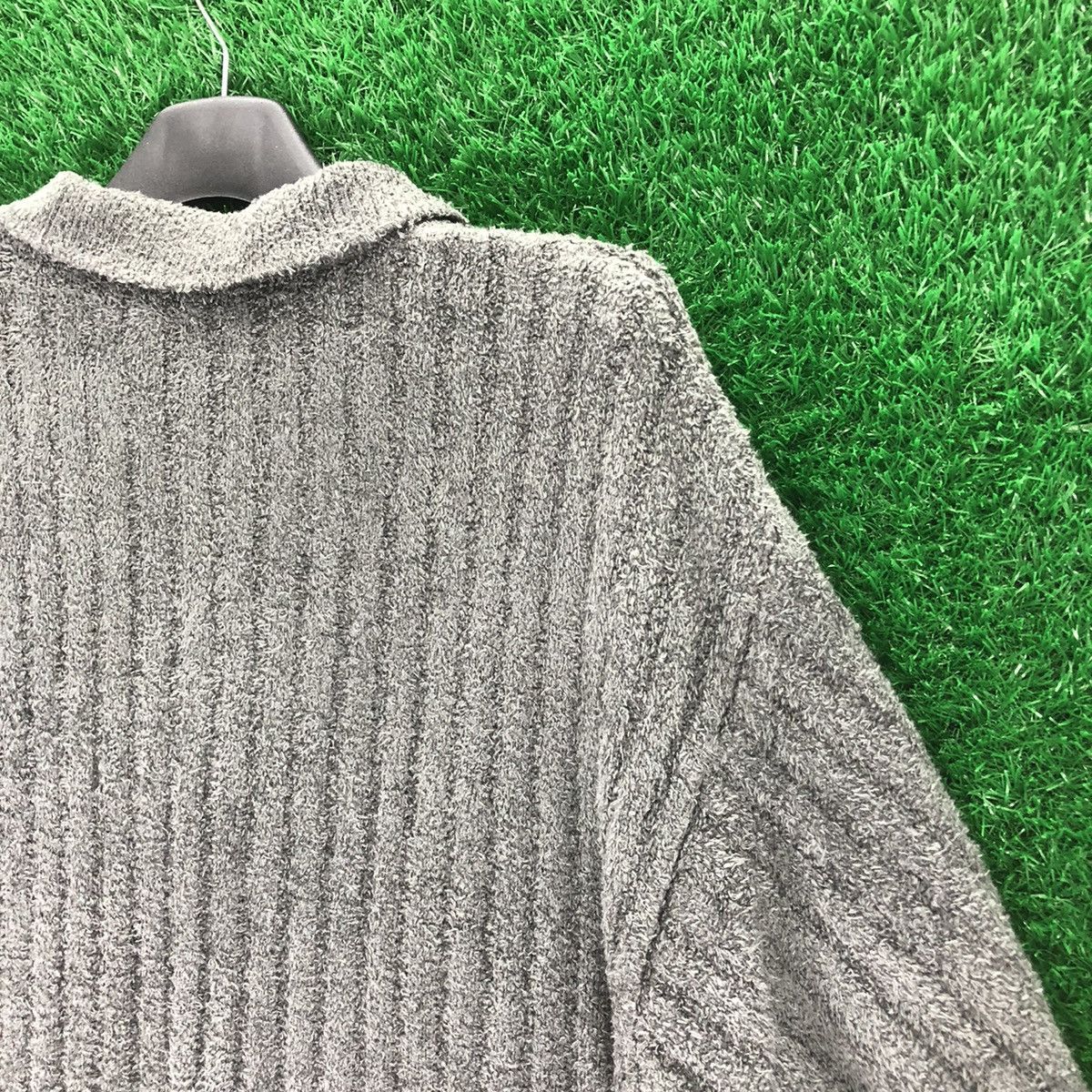 Japanese Brand Vintage 90's Knit Fleece Thrashed Polo Shirt Single Pocket Size US L / EU 52-54 / 3 - 5 Thumbnail