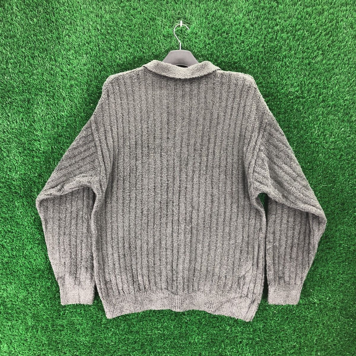 Japanese Brand Vintage 90's Knit Fleece Thrashed Polo Shirt Single Pocket Size US L / EU 52-54 / 3 - 4 Thumbnail